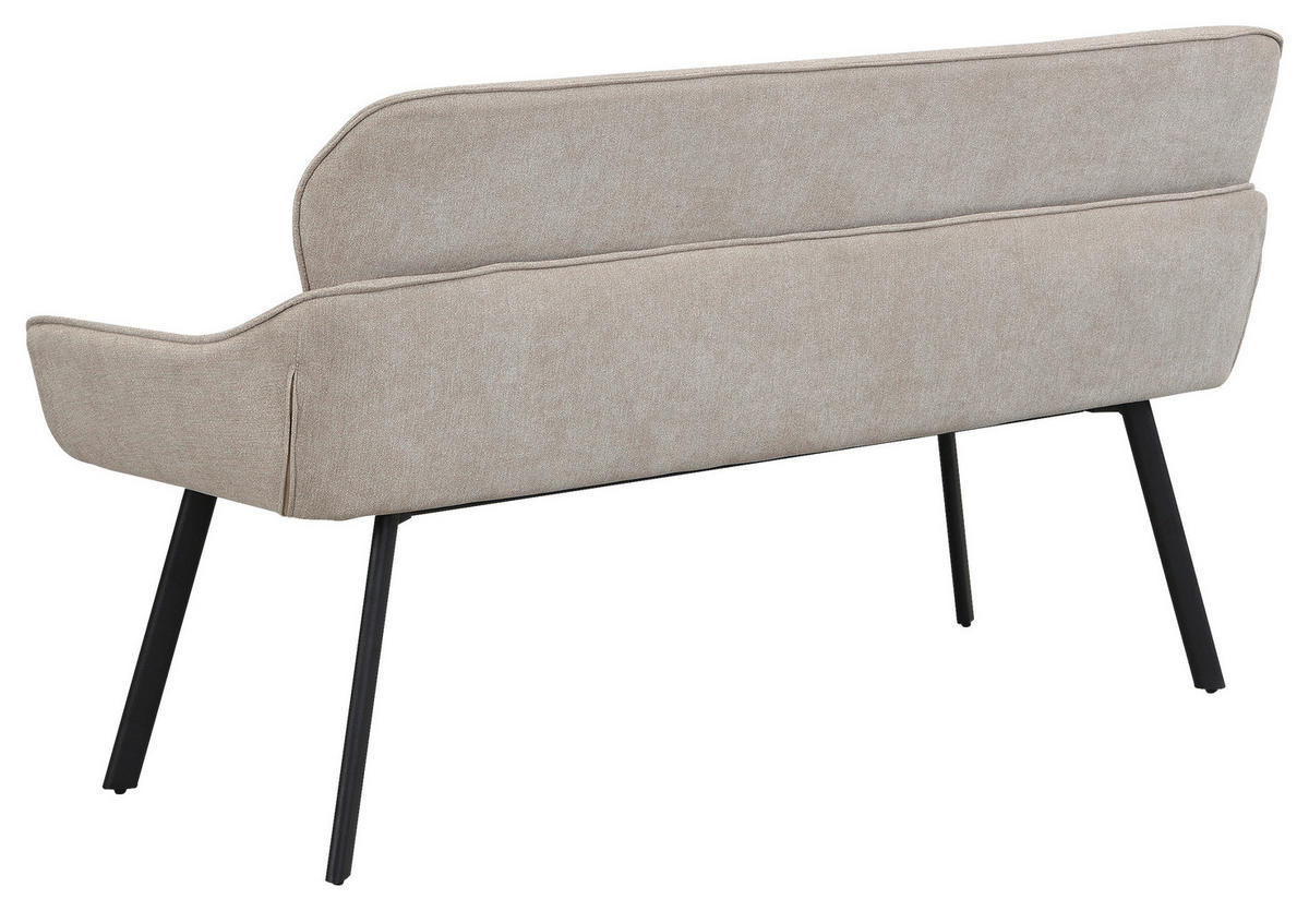 Sitzbank RICO schwarz taupe Metall Stoff B/H/T: ca. 140x90x62 cm RICO - schwarz/taupe (140,00/90,00/62,00cm) - byLIVING