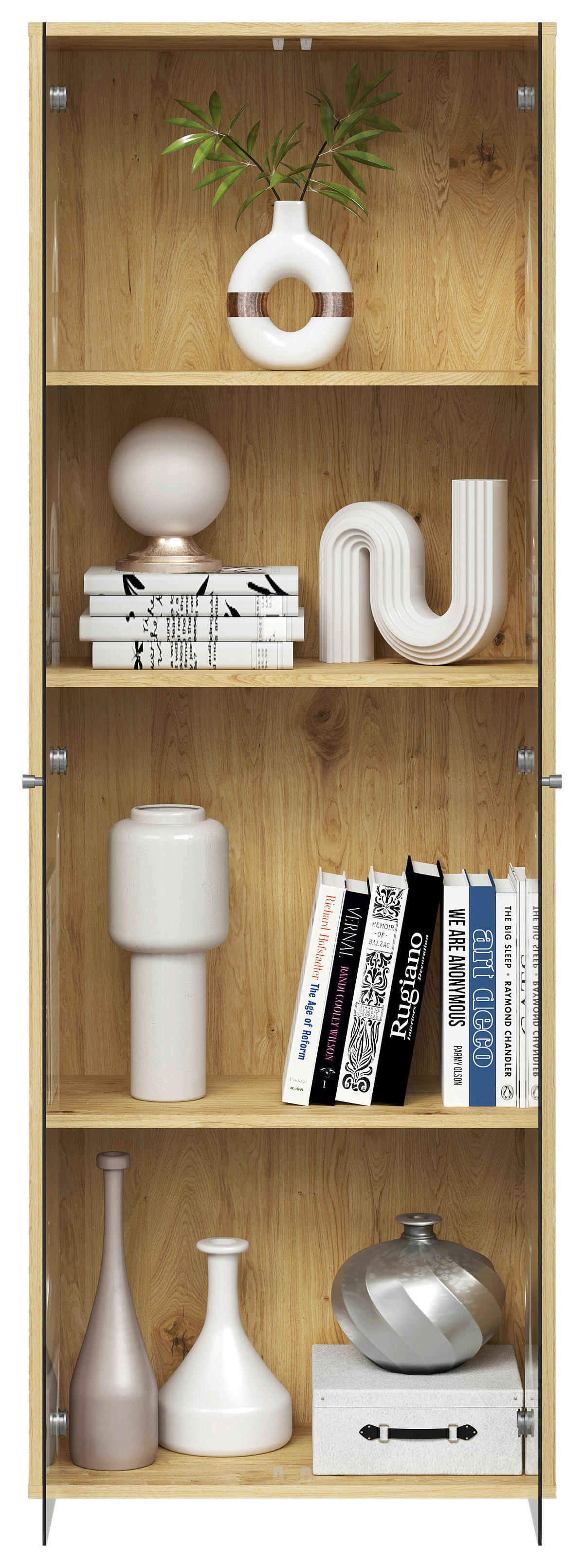 Vitrine  Eiche Artisan Nachbildung B/H/T: ca. 61x171x33 cm Bora_111_Vitrine 109-111 - Eiche (61,00/171,00/33,00cm)