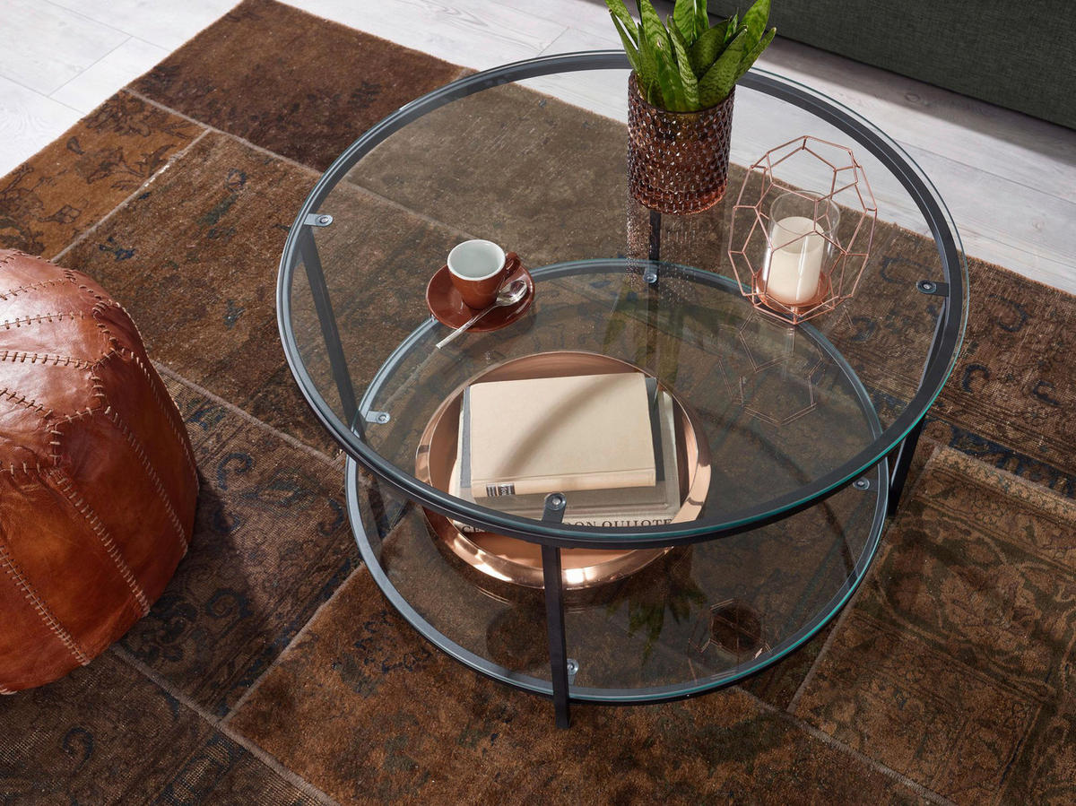 Couchtisch schwarz B/H/T: ca. 80x45x80 cm Couchtisch - schwarz (80,00/45,00/80,00cm) - Wohnling