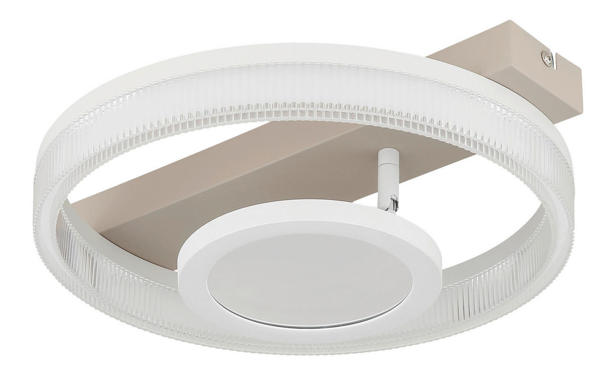 GLOBO Deckenleuchte transparent weiß sand Metall Kunststoff B/H/L: ca. 33x10x36 cm 1 Brennstellen ZARA - sand/weiß (36,00/33,00/10,00cm) - GLOBO