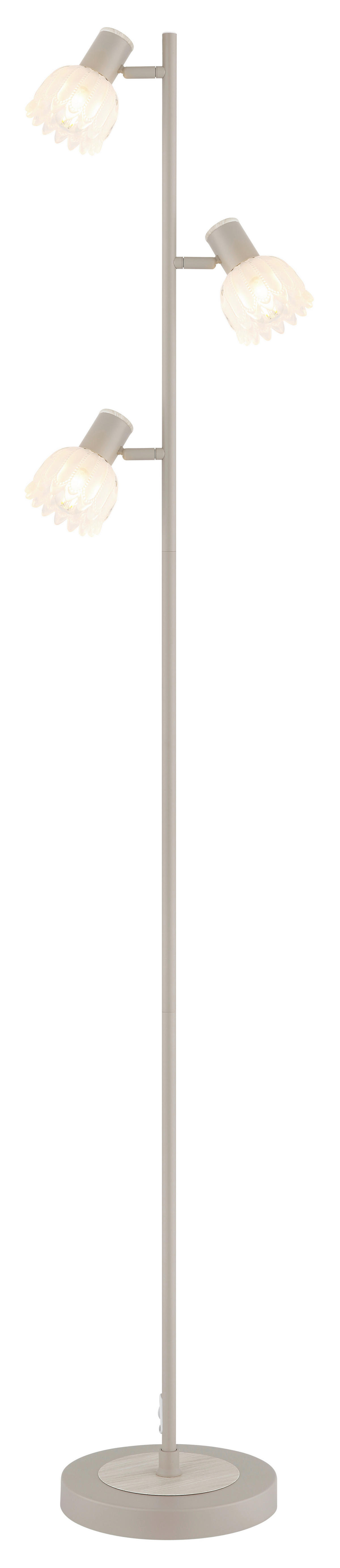GLOBO Stehleuchte sand Glas Metall B/H/L: ca. 12x60x26 cm 3 Brennstellen Stehleuchte-Planta - sand (26,00/12,00/60,00cm) - GLOBO