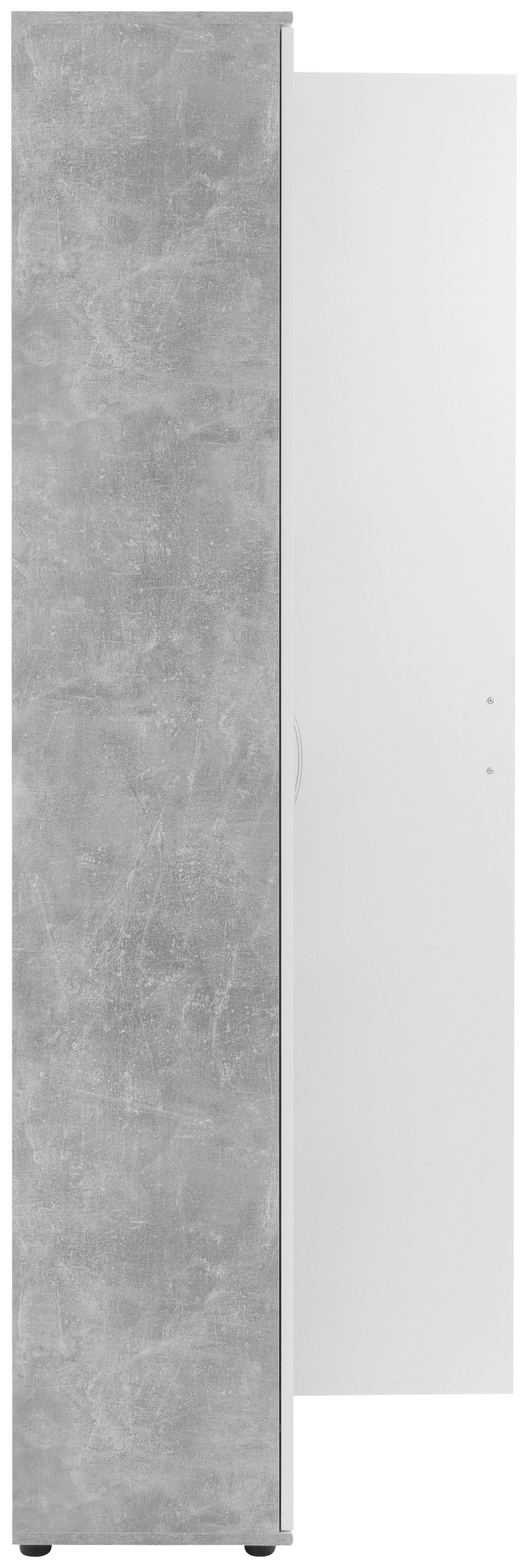 Mehrzweckschrank Andy 3 Beton Optik weiß B/H/T: ca. 70x187x34 cm Andy 3 - Beton/weiß (70,00/187,00/34,00cm)