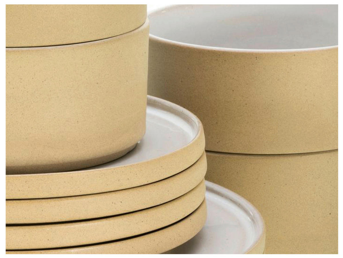 CreaTable Tafelservice Futuro weiß Steinzeug 12 tlg. Futuro - weiß - CreaTable