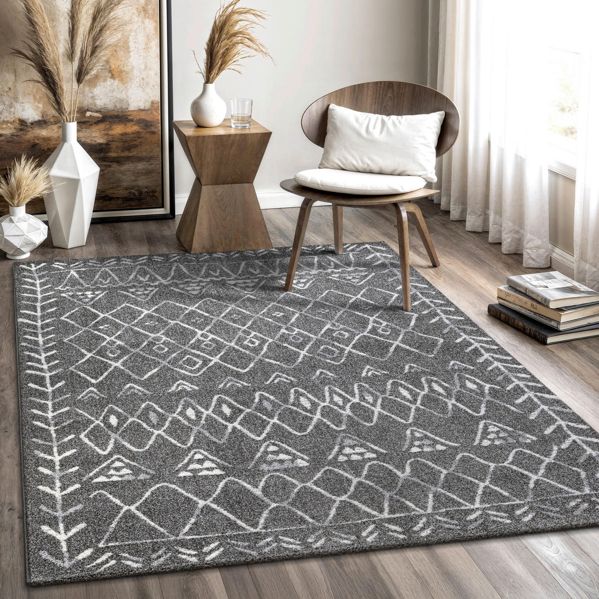 Sanat Teppich anthrazit B/L: ca. 340x240 cm Teppich_Boho_8200_240x340 - anthrazit (340,00/240,00cm) - Sanat