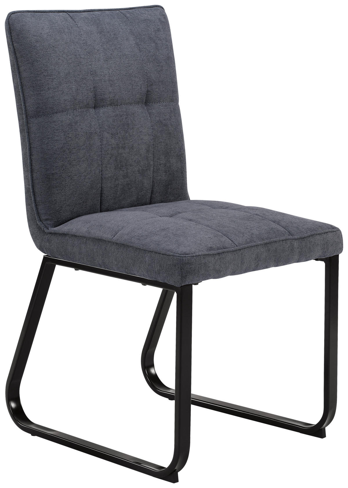 Stuhl TALEA  2er-Set dunkelgrau schwarz Webstoff Metall B/H/T: ca. 46x86x55 cm TALEA  2er-Set - schwarz/dunkelgrau (46,00/86,00/55,00cm) - byLIVING