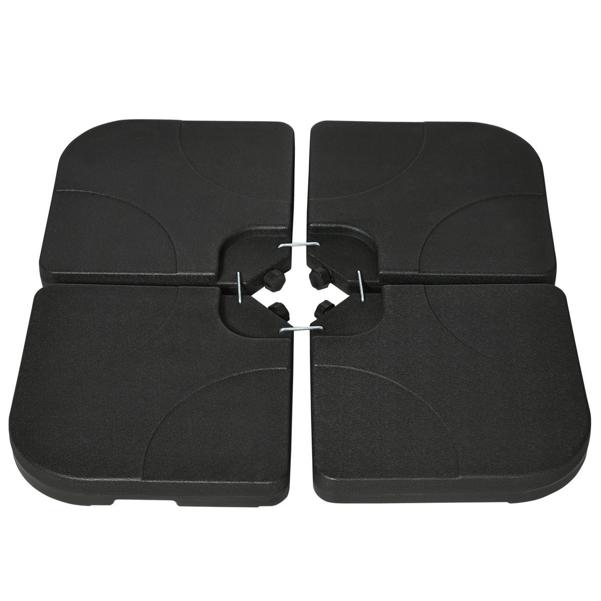 Outsunny Schirmgewicht mit 4 Teilen Schirmgewicht_mit_4Teilen - schwarz (104,00/104,00/7,50cm) - Outsunny