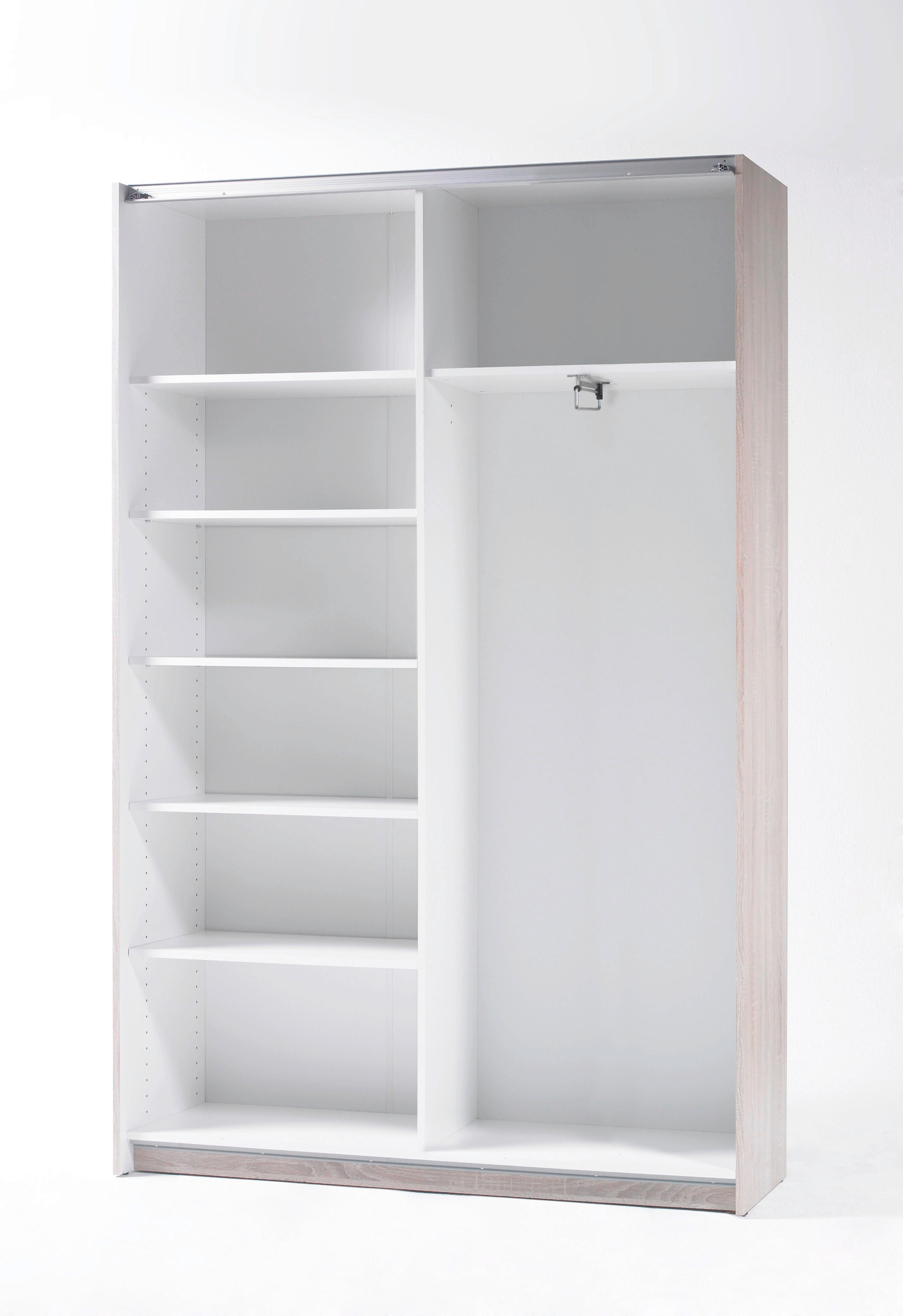 Garderobenschrank Aladin Eiche Sonoma Nachbildung weiß B/H/T: ca. 125x195x38 cm Aladin - Eiche/weiß (125,00/195,00/38,00cm)