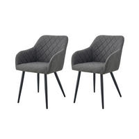 Stuhl LEA, 2er Set anthrazit schwarz Webstoff B/H/T: ca. 56x83x60 cm LEA, 2er Set - schwarz/anthrazit (56,00/83,00/60,00cm) - xonox.home