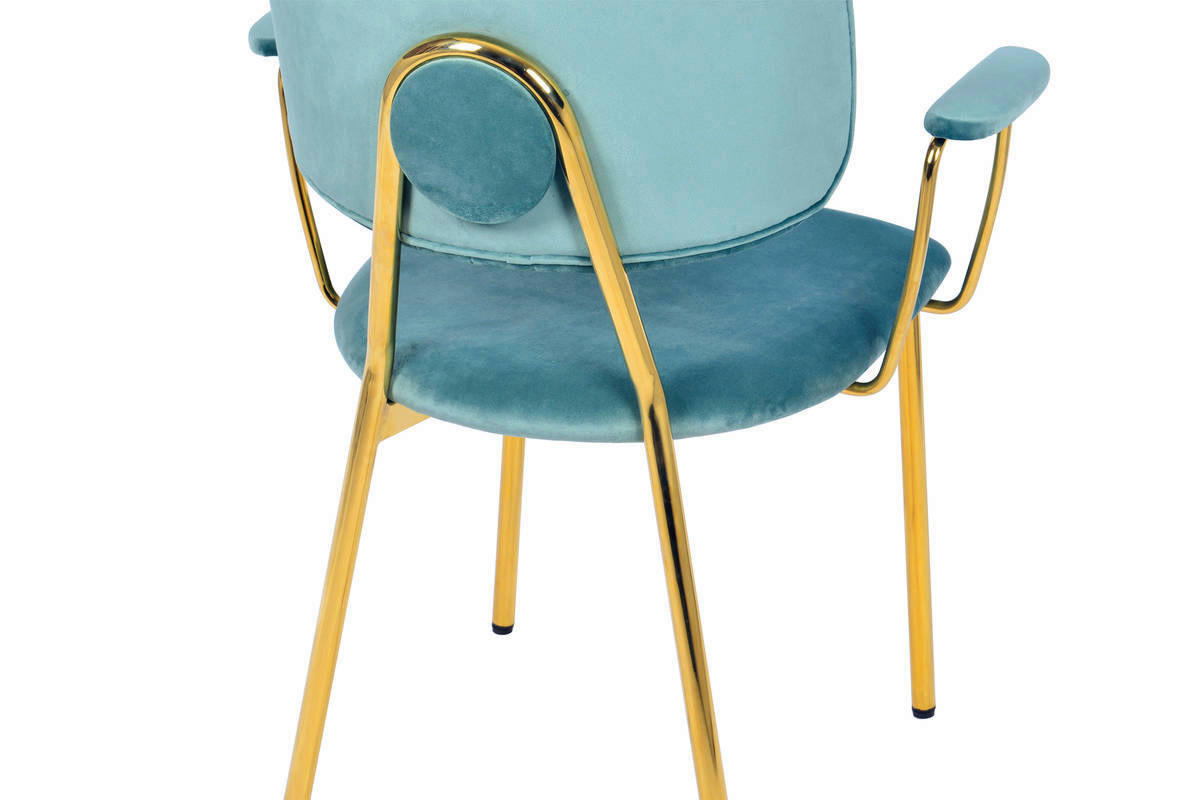 Stuhl Kian 200 2er-Set mint Microfaser B/H/T: ca. 63x80x51 cm Kian 200 2er-Set - gold/mint (63,00/80,00/51,00cm) - 360 Living