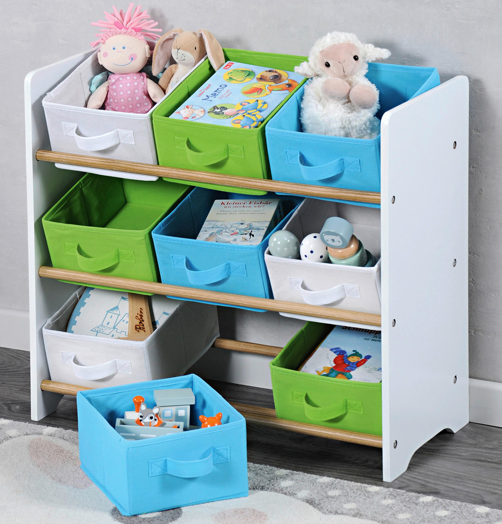 Kesper Aufbewahrungsregal weiß Holz B/H/T: ca. 65x60x30 cm Aufbewahrungsregal - weiß/multicolor (65,00/60,00/30,00cm) - Kesper