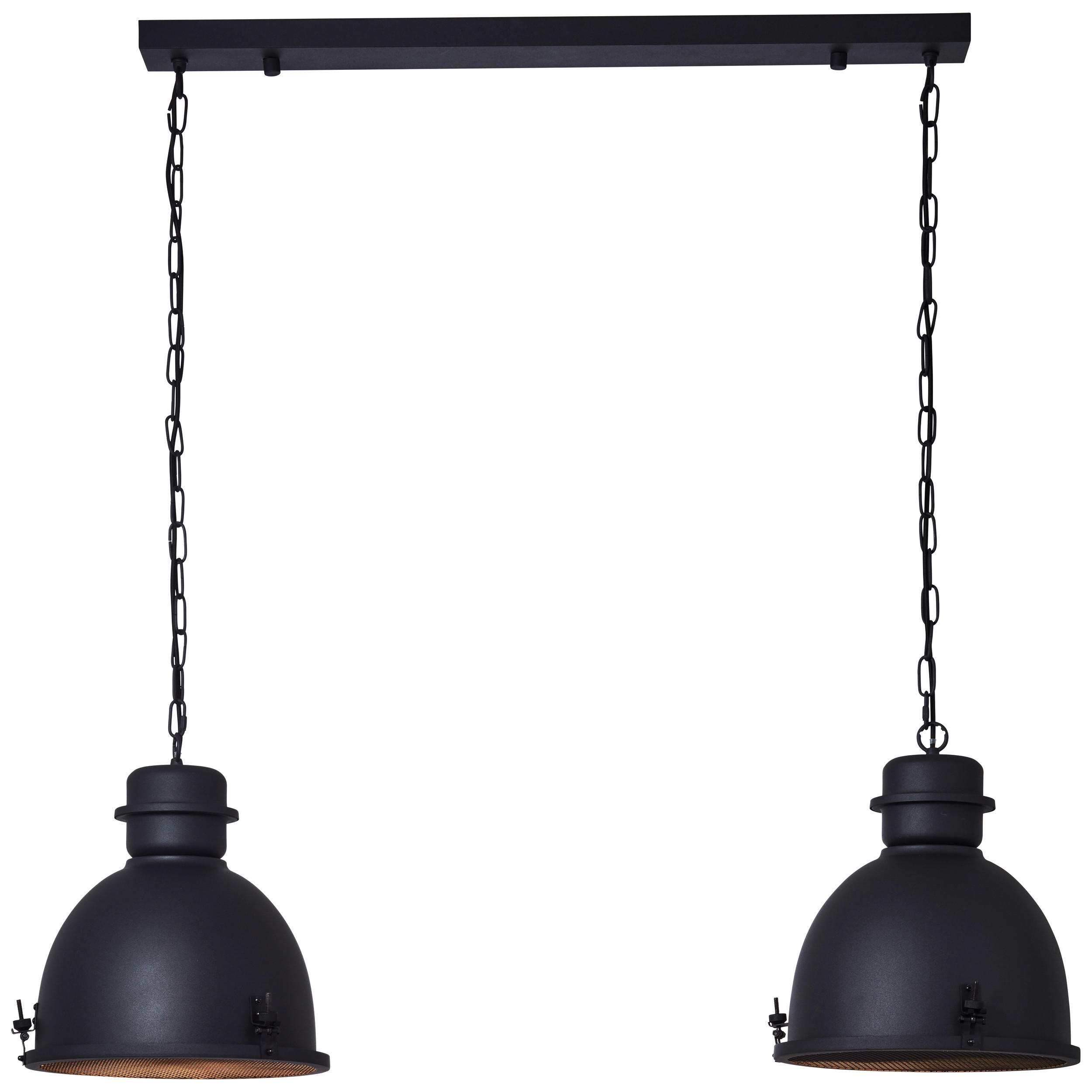Brilliant Pendelleuchte Kiki HK19242S76 schwarz Metall B/H/T: ca. 113x121x35 cm E27 2 Brennstellen Kiki - schwarz (113,00/121,00/35,00cm) - Brilliant