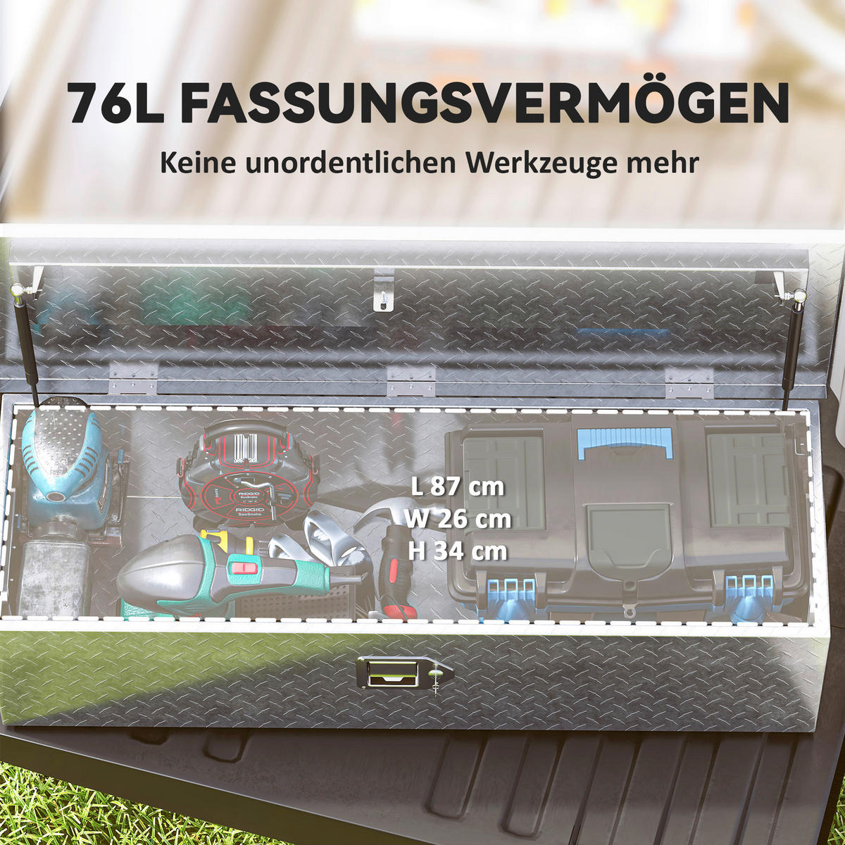 HOMCOM Gerätekasten B/H/L: ca. 33x25,5x99 cm Gerätekasten - silber (99,00/33,00/25,50cm) - HOMCOM