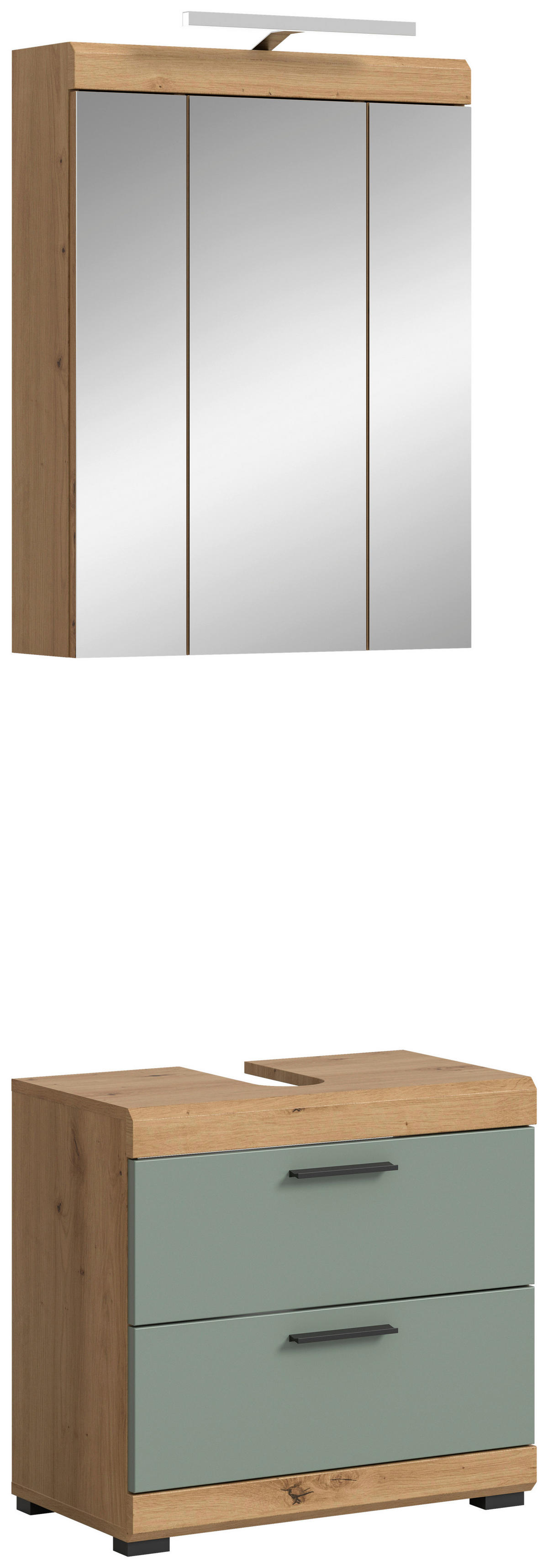 Badezimmer-Set Scout Eiche Artisan Nachbildung salbei Nachbildung B/H/T: ca. 60x191x37 cm Scout - Eiche/salbei (60,00/191,00/37,00cm) - xonox.home