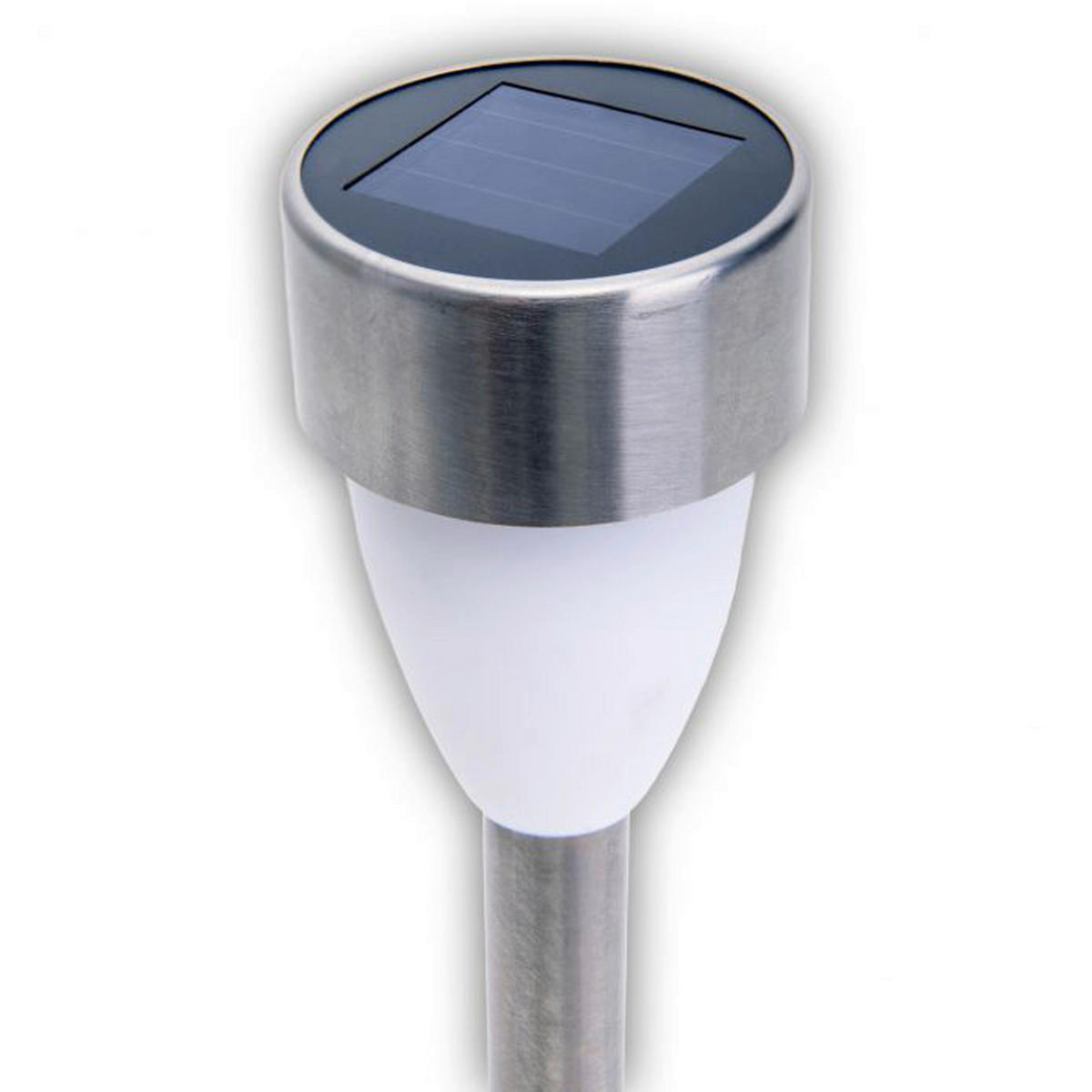 LED-Solarleuchte 6er-Set NV4135006 Edelstahloptik Edelstahl Kunststoff B/H/T: ca. 6x37x6 cm LED-Solarleuchte 6er-Set - Edelstahloptik (6,00/37,00/6,00cm) - Näve Leuchten