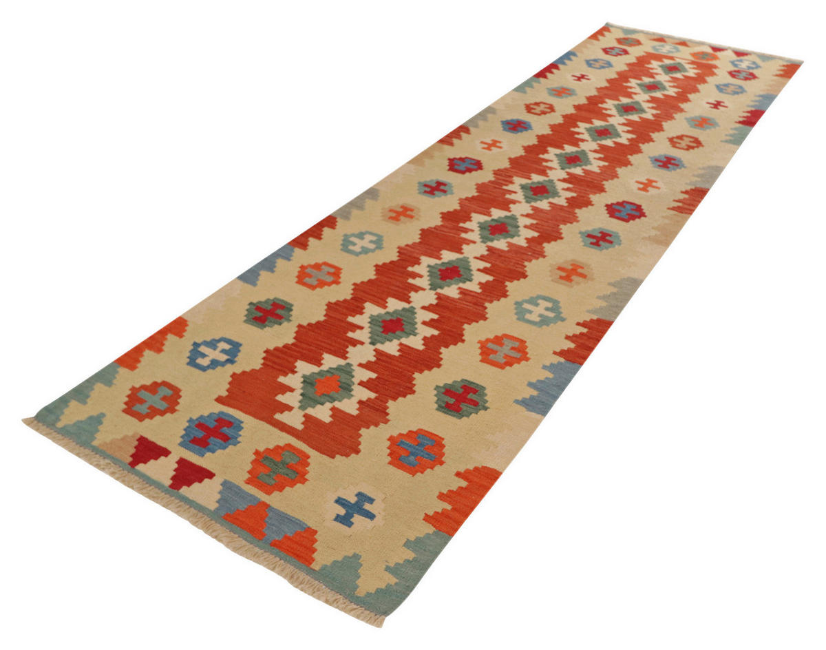 PersaTepp Teppich Kelim Gashgai beige B/H/L: ca. 90x1x290 cm Kelim Gashgai - beige/rot (290,00/90,00/1,00cm) - PersaTepp