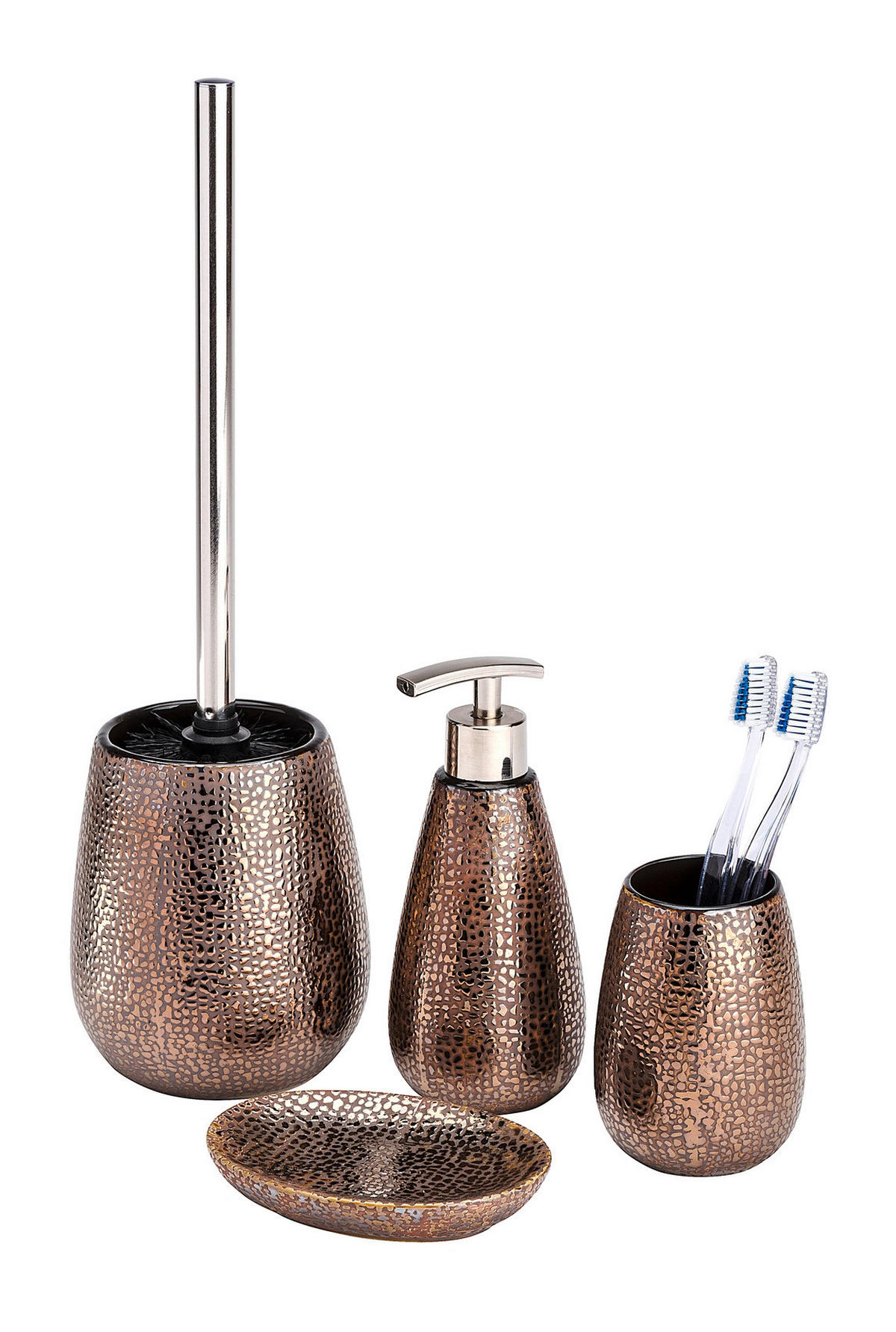 Zahnputzbecher braun Keramik B/H/L: ca. 8,3x11x8,3 cm Zahnputzbecher_Marrakesh_Wenko - braun (8,30/8,30/11,00cm) - WENKO