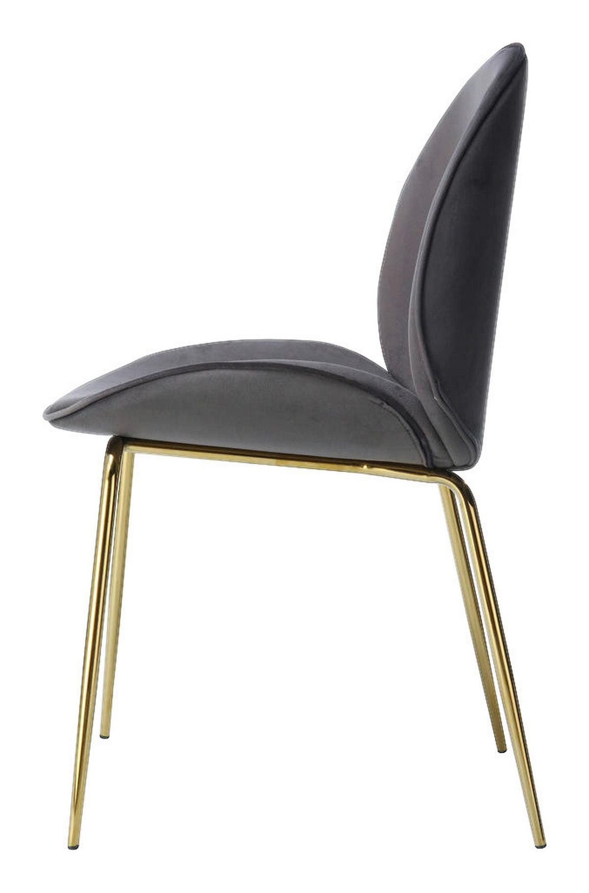 Stuhl Charlize 100 2er grau Microfaser B/H/T: ca. 48x87x59 cm Charlize 100 2er - messing/grau (48,00/87,00/59,00cm) - 360 Living