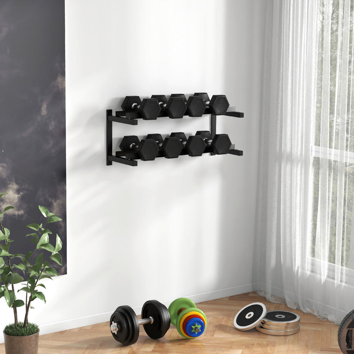SPORTNOW Hantelständer schwarz Edelstahl B/H/L: ca. 40x98x35 cm Hantelständer - schwarz (35,00/40,00/98,00cm) - SPORTNOW
