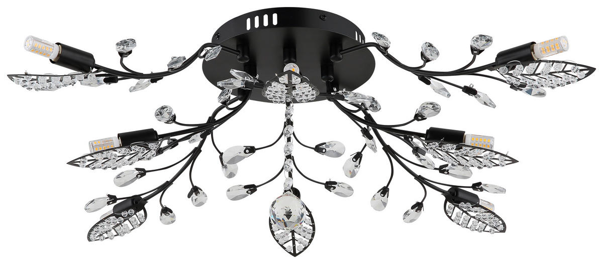 GLOBO Deckenventilator schwarz Metall B/H/L: ca. 65x20x65 cm Deckenleuchte-Janis - schwarz (65,00/65,00/20,00cm) - GLOBO