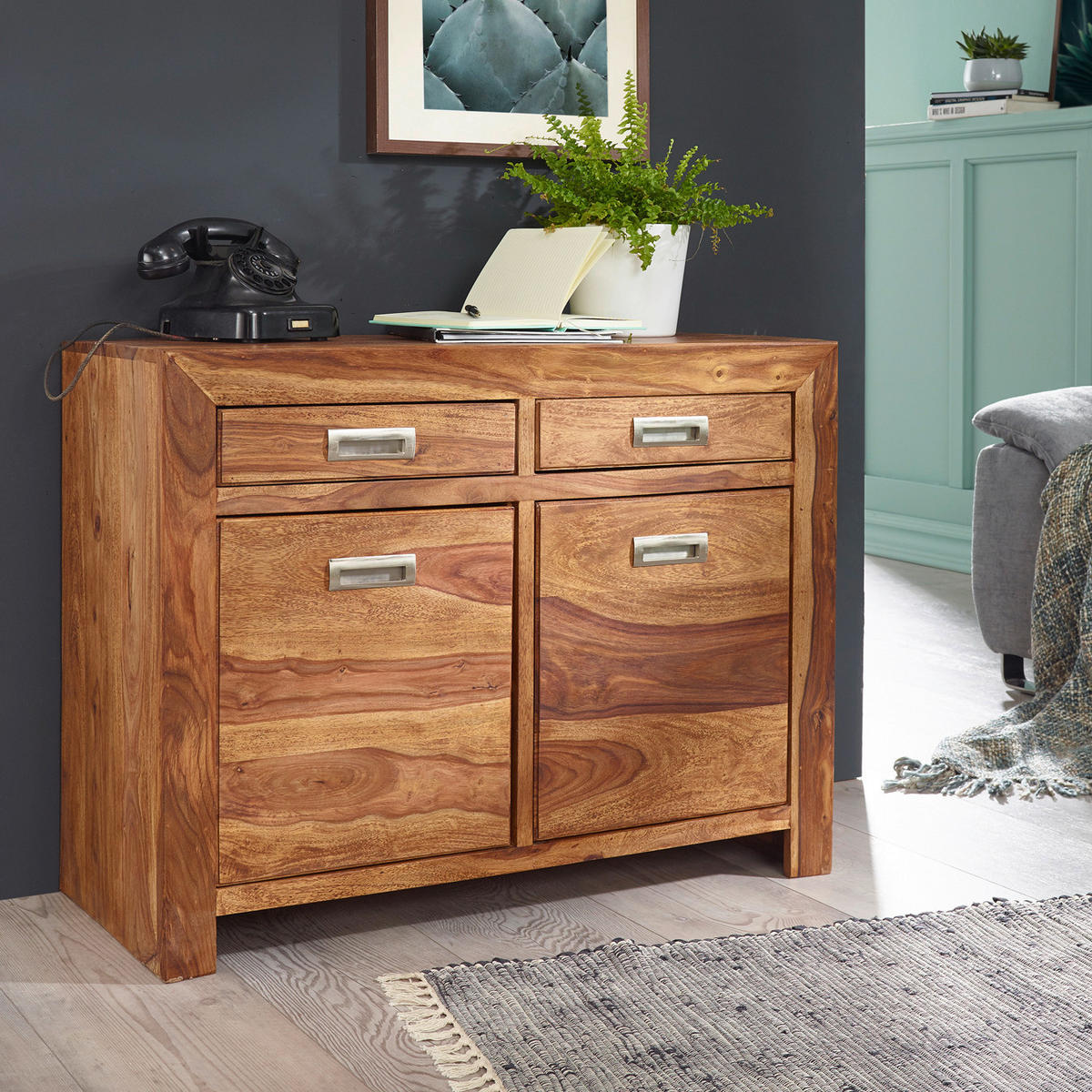 Sideboard natur B/H/T: ca. 90x70x40 cm Sideboard - natur (90,00/70,00/40,00cm) - Wohnling