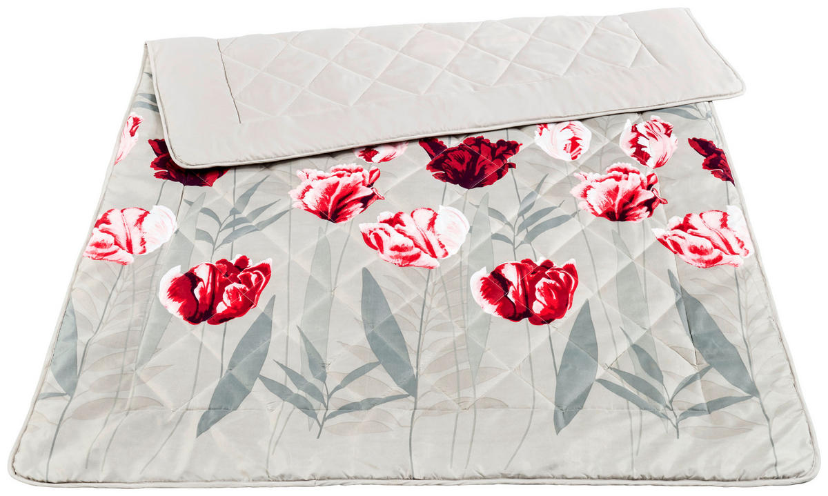 Steppbett Leichtsteppbett Tulpen 135x200cm - rot/silber (135,00/200,00cm)