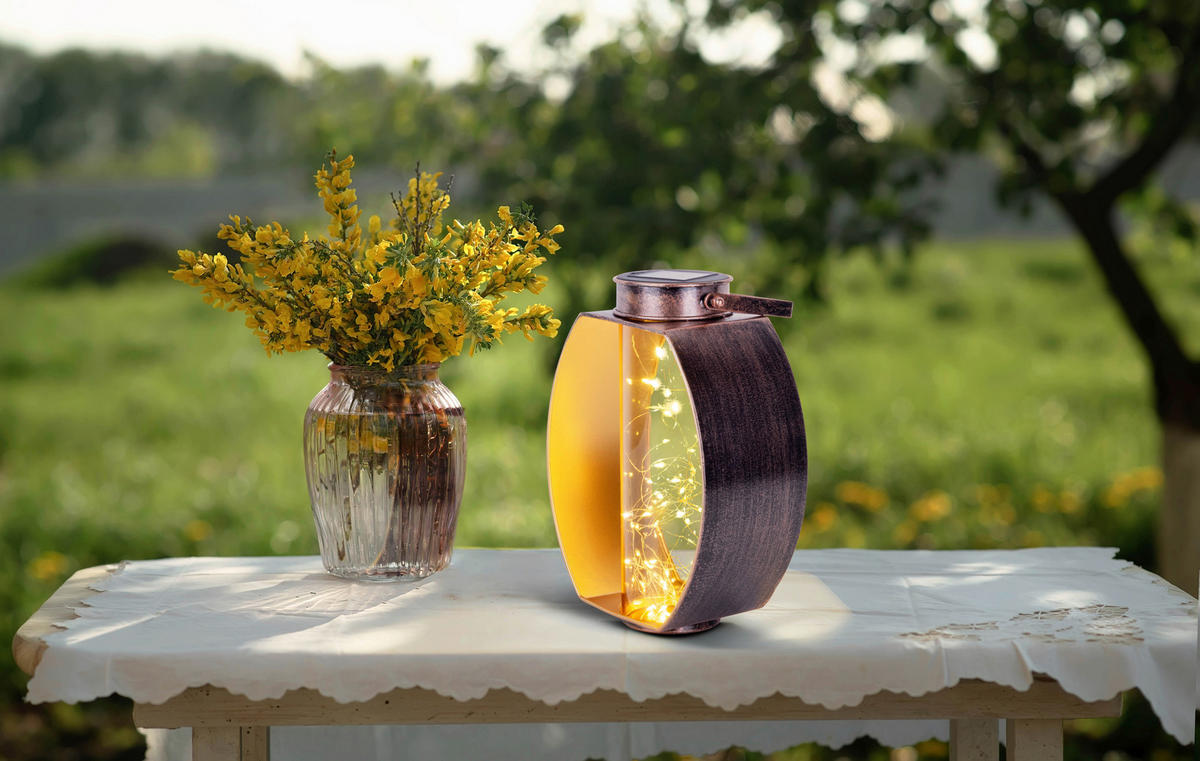 LED-Solarleuchte 5294101 gold Metall Acryl B/H/T: ca. 19,5x26x12,5 cm LED Solarleuchte FAIRYLIGHT - gold (19,50/26,00/12,50cm) - Näve Leuchten