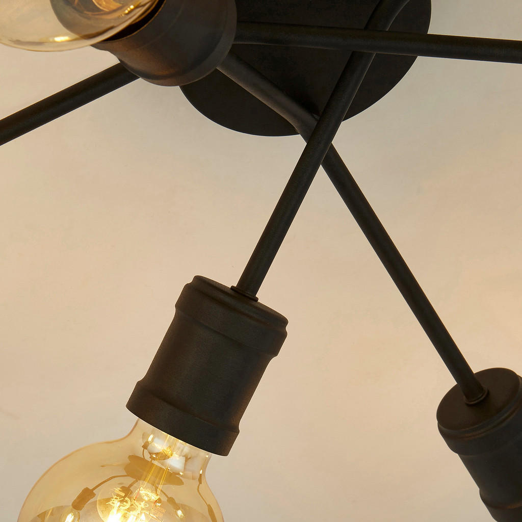 Thumbnail - Searchlight Strahler schwarz Stahl B/H/L: ca. 52x15x52 cm E27 6 Brennstellen