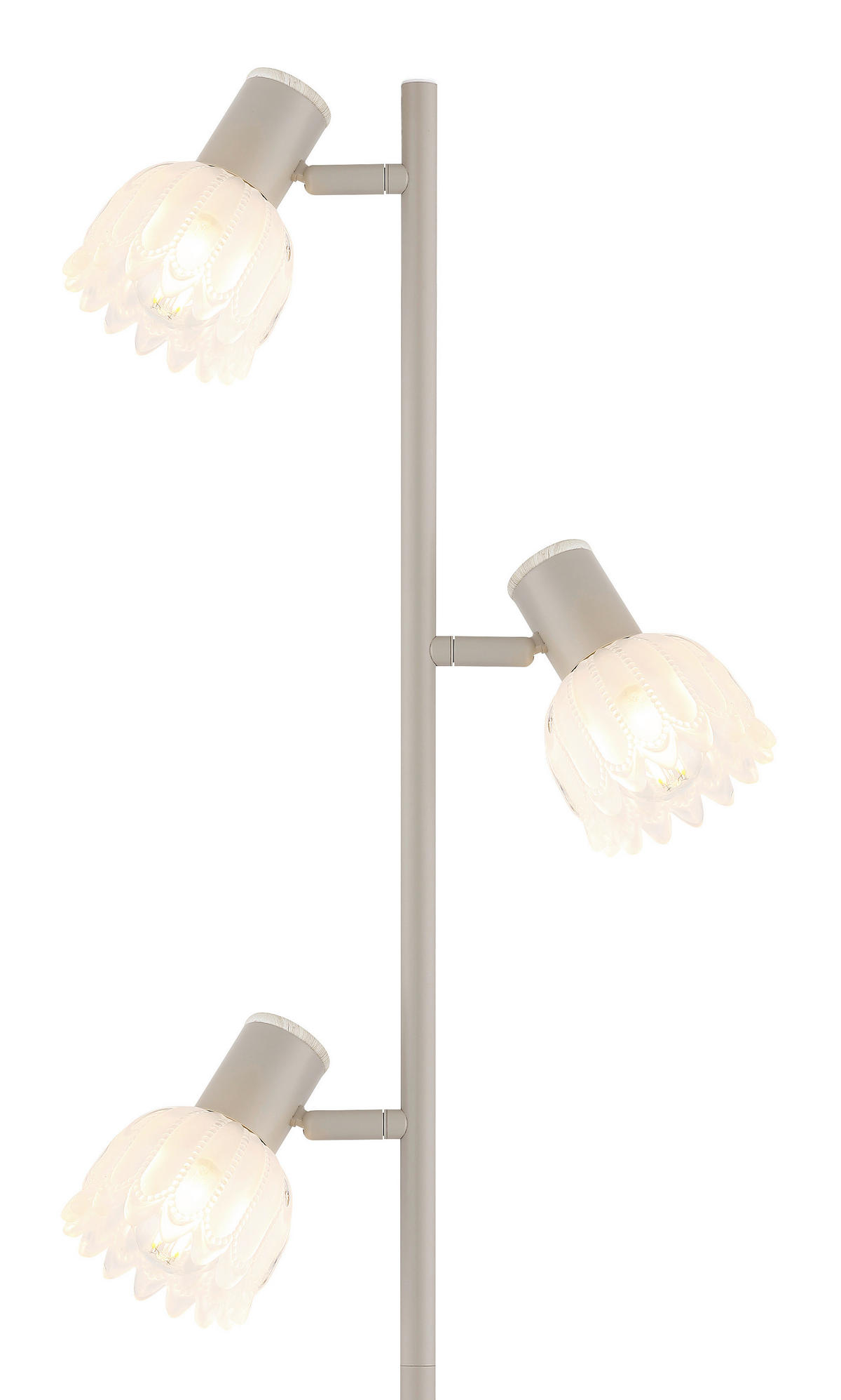 GLOBO Stehleuchte sand Glas Metall B/H/L: ca. 12x60x26 cm 3 Brennstellen Stehleuchte-Planta - sand (26,00/12,00/60,00cm) - GLOBO