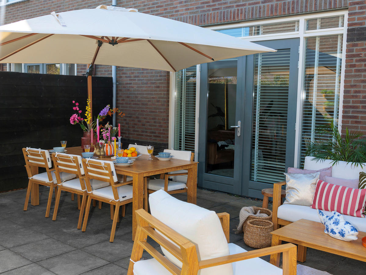 AXI Outdoor Living Loungeset Orla braun Metall B/H/L: ca. 223,5x73,5x89 cm Orla - braun/beige (89,00/223,50/73,50cm) - AXI Outdoor Living