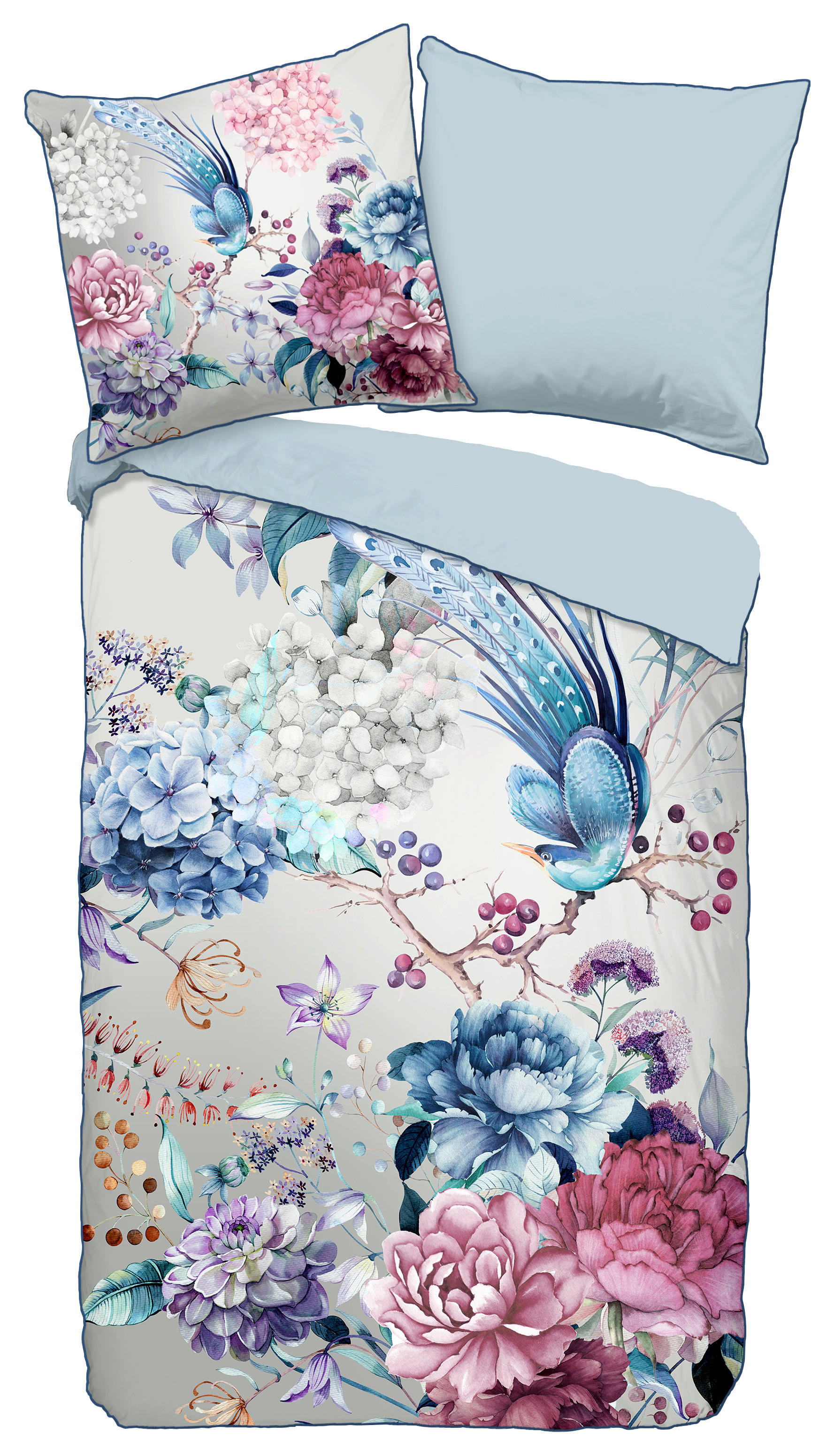 Baumwoll Bettwäsche Mondet Satin Mondet - grau (135,00/200,00cm) - Descanso