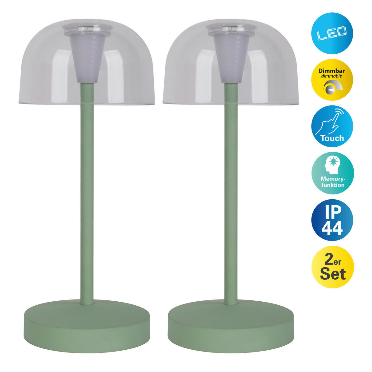 LED-Außentischleuchte mint B/H/T/D: ca. 8x18,5x8x8 cm GOMBA - mint (8,00/18,50/8,00cm) - Näve Leuchten