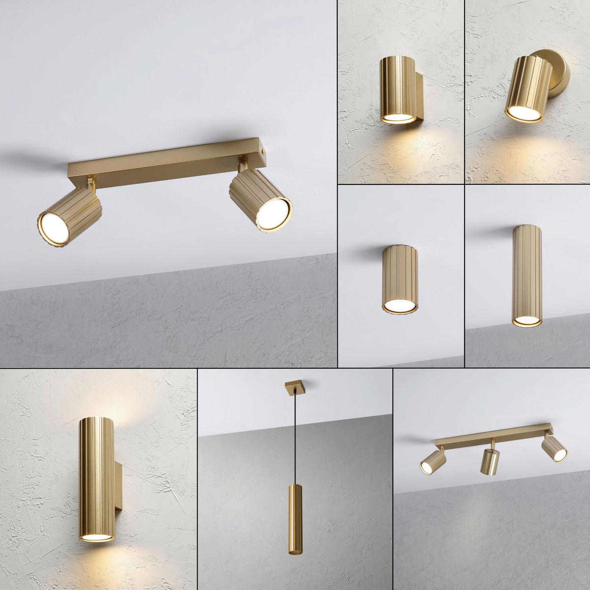 Lamkur Strahler gold Stahl B/H/L: ca. 6,5x16,5x30 cm 2 Brennstellen Prisma - gold (30,00/6,50/16,50cm) - Lamkur