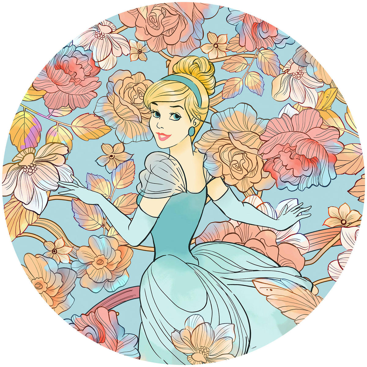 Komar Fototapete Cinderella Pastel Dreams D: ca. 125 cm Cinderella Pastel Dreams - (125,00cm) - Komar