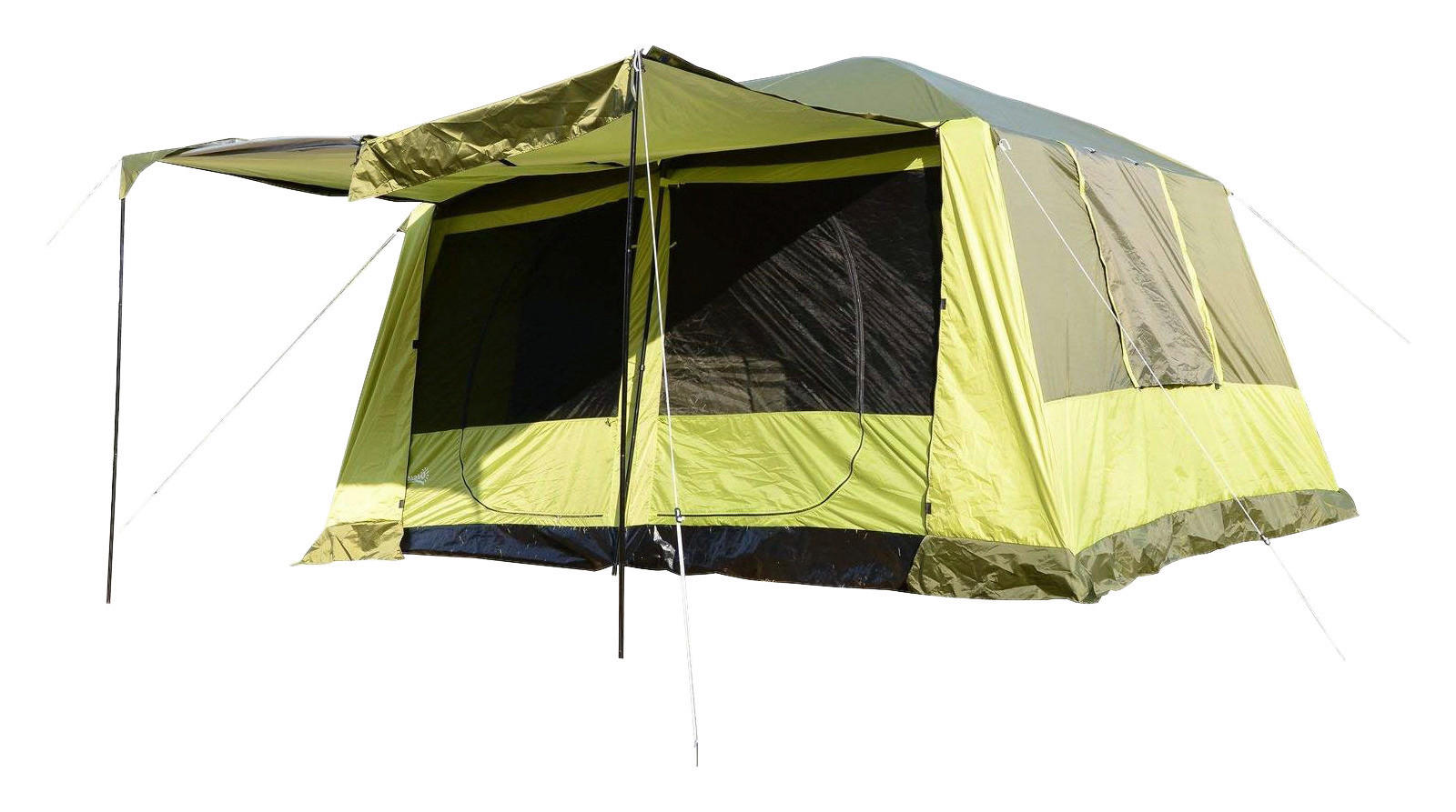 Outsunny Familienzelt gelb Metall B/H/L: ca. 310x225x410 cm Familienzelt - gelb/grün (410,00/310,00/225,00cm) - Outsunny