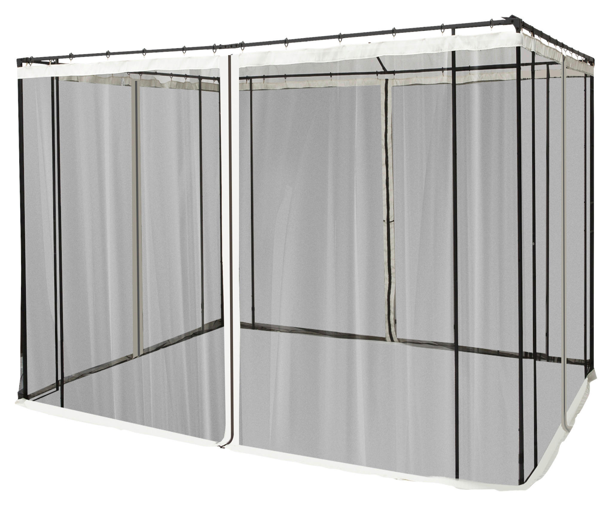 Outsunny Moskitonetz beige B/L: ca. 207x302 cm Moskitonetz - beige/schwarz (207,00/302,00cm) - Outsunny