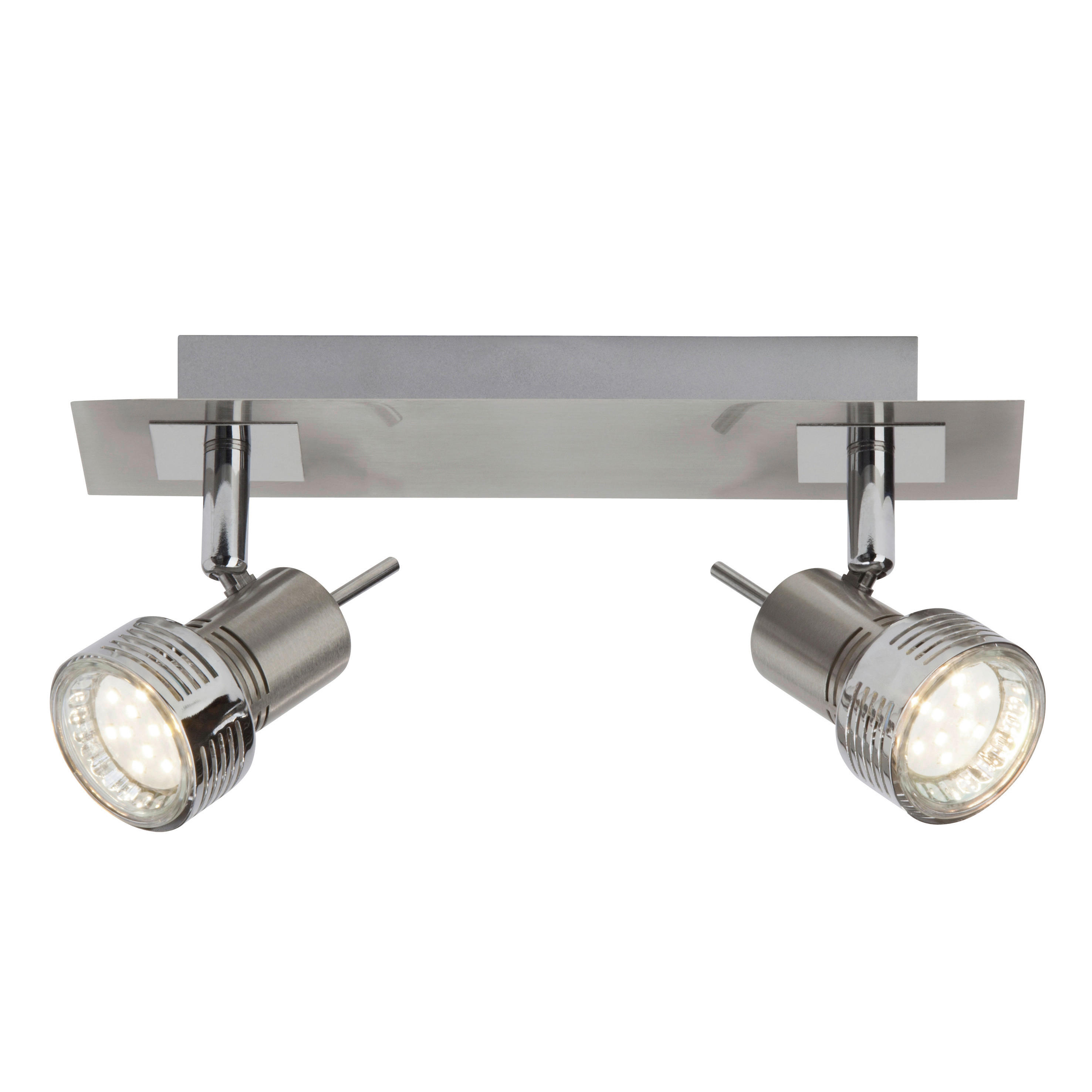 Brilliant Spotbalken Kassandra G34729/77 nickel Chrom Metall B/H/T: ca. 30,5x15x6,5 cm 2 Brennstellen Kassandra - nickel/Chrom (30,50/15,00/6,50cm) - Brilliant