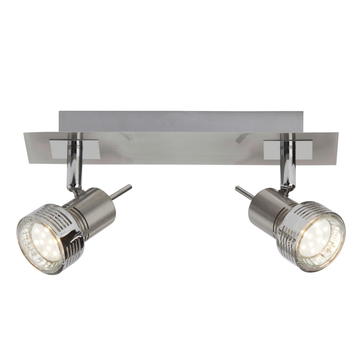 Brilliant Spotbalken Kassandra G34729/77 nickel Chrom Metall B/H/T: ca. 30,5x15x6,5 cm 2 Brennstellen Kassandra - nickel/Chrom (30,50/15,00/6,50cm) - Brilliant
