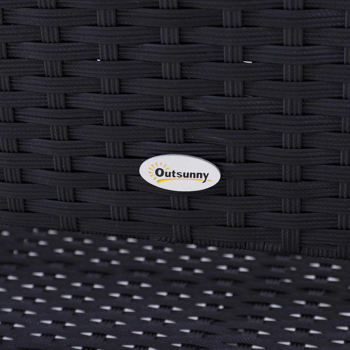 Outsunny Gartenbank schwarz Stahl B/H/L: ca. 60x87x122 cm Polyrattan_Gartenbank - schwarz (122,00/60,00/87,00cm) - Outsunny