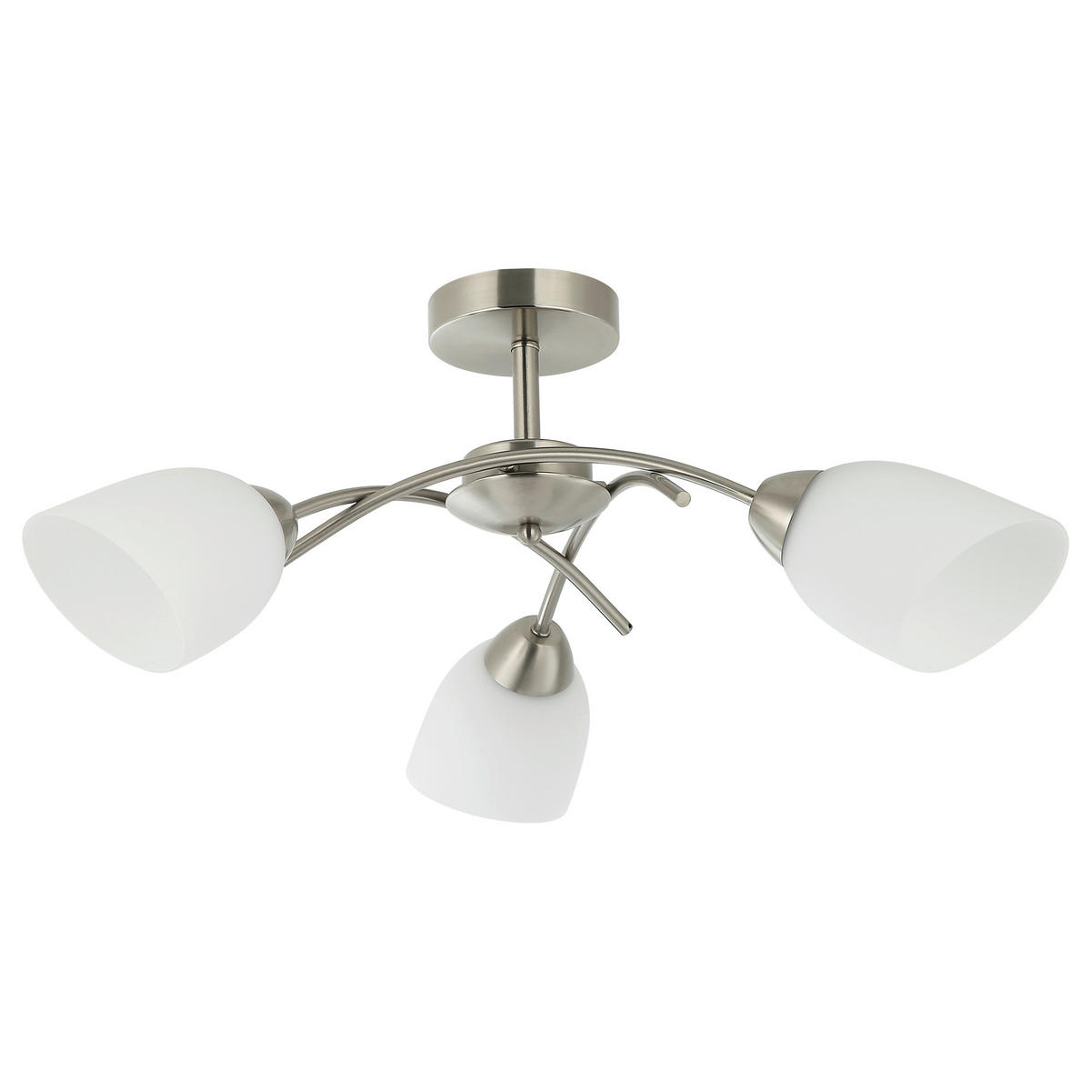 Lamkur Deckenleuchte DONNA 45498 nickel Metall Glas H/L: ca. 25x51 cm E27 3 Brennstellen Donna - nickel (51,00cm) - Lamkur