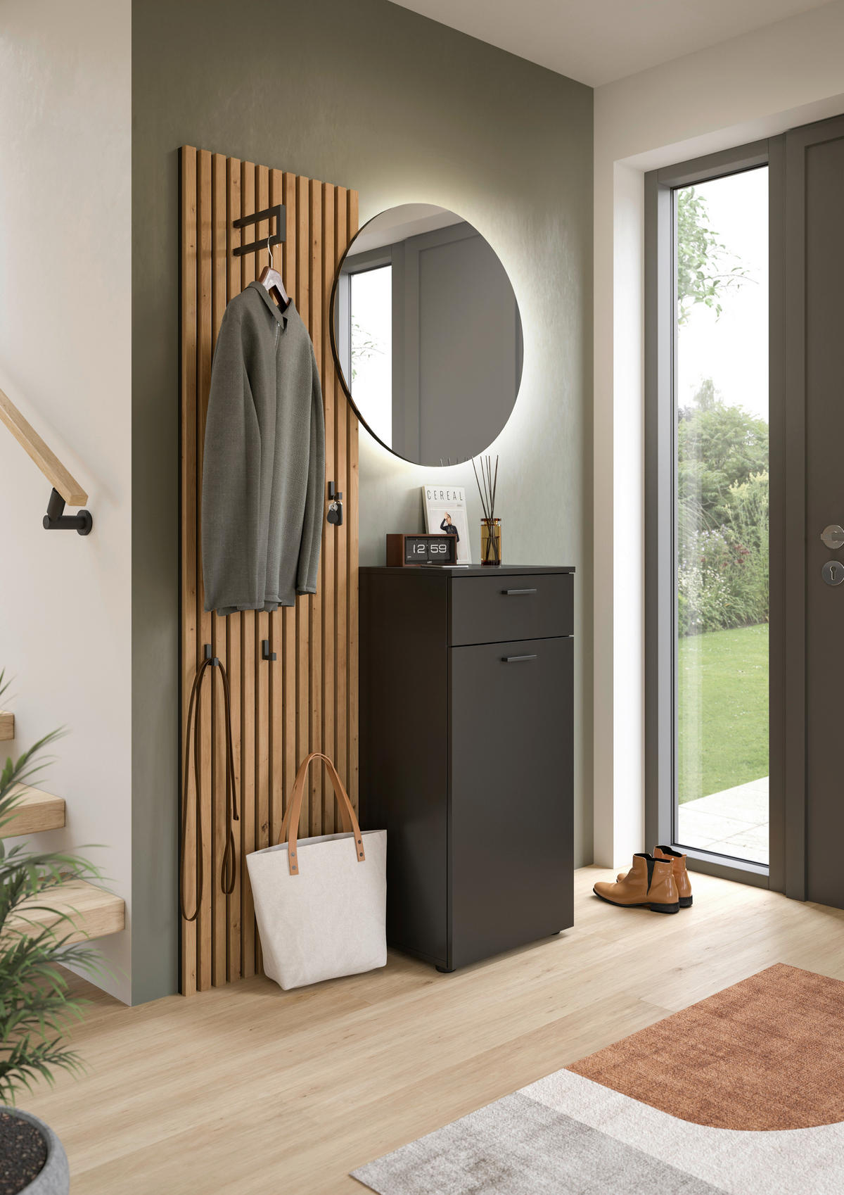 Schuhschrank Delton Basalt Nachbildung B/H/T: ca. 53x37x43 cm Delton - Basalt (53,00/37,00/43,00cm) - xonox.home