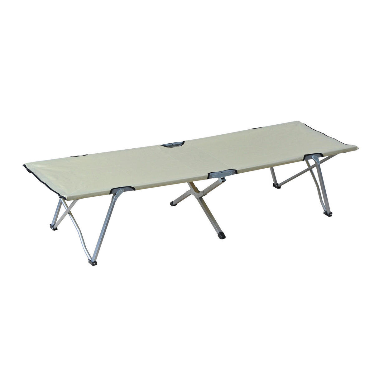 Outsunny Feldbett beige Metall B/H/L: ca. 64x40x193 cm Feldbett - beige/silber (193,00/64,00/40,00cm) - Outsunny