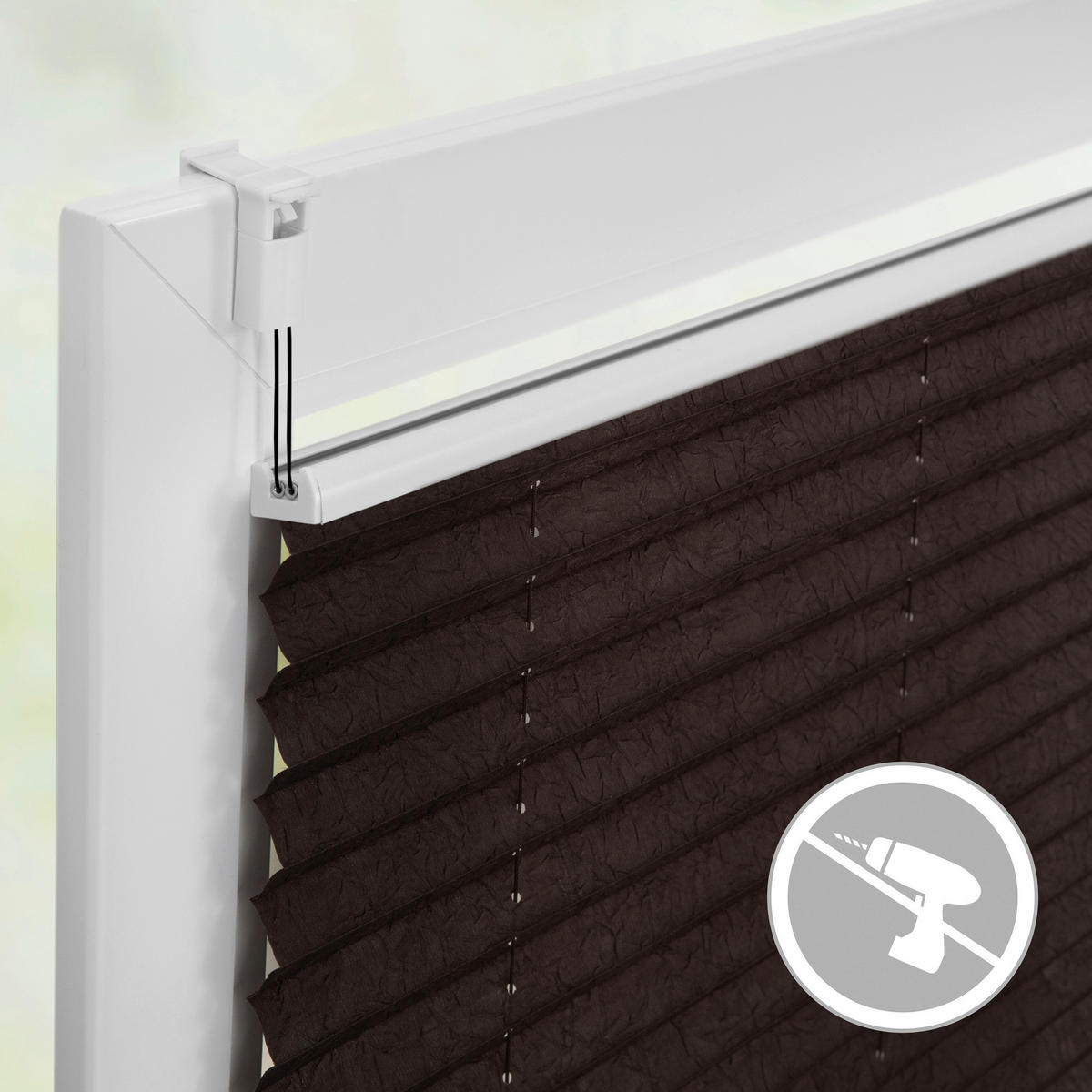 LICHTBLICK Spannplissee braun B/L: ca. 95x130 cm Plissee_Klemmfix - braun (95,00/130,00cm) - LICHTBLICK