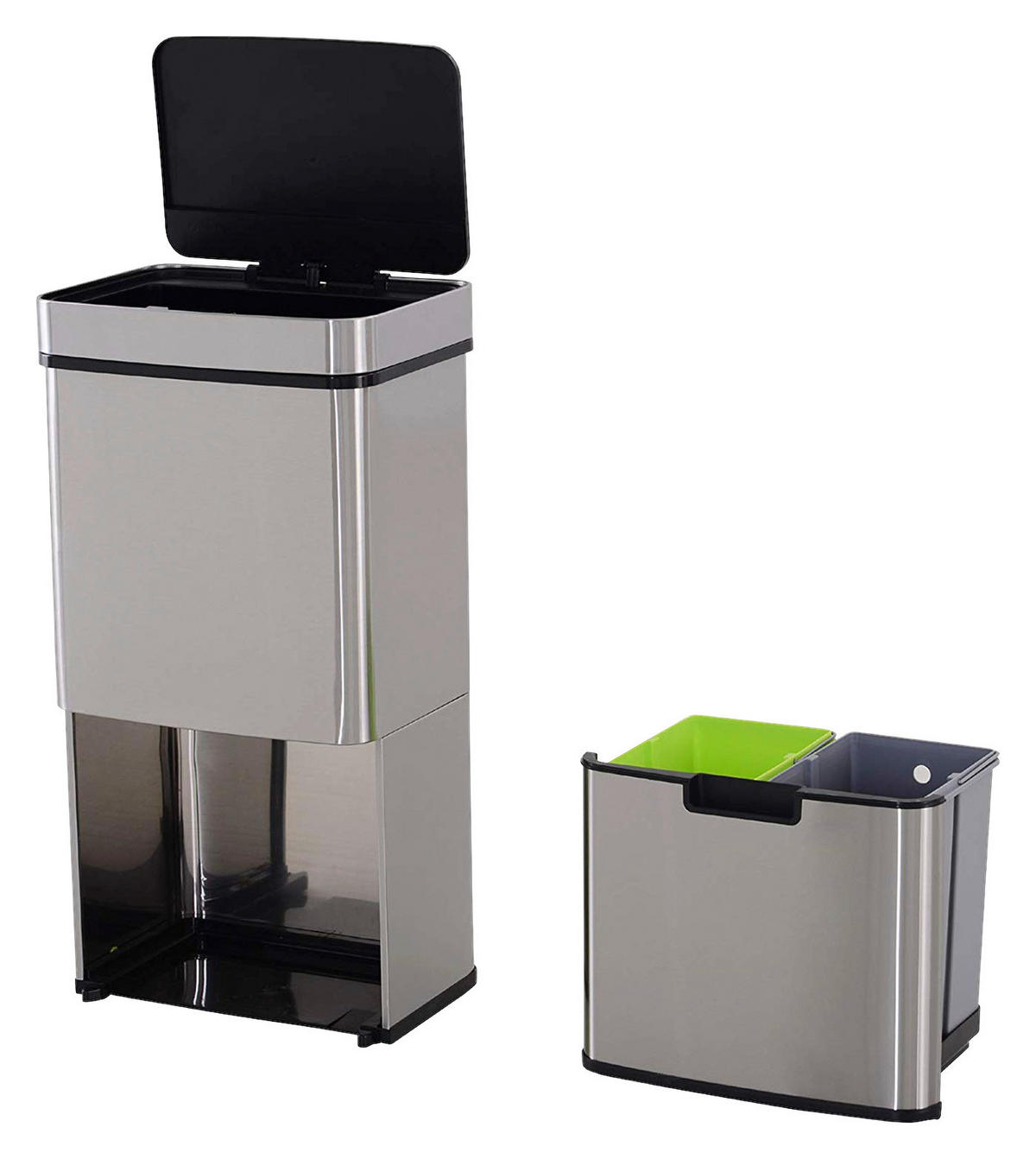 HOMCOM Abfalleimer silber B/H/L: ca. 30x81x42 cm Abfalleimer - silber (42,00/30,00/81,00cm) - HOMCOM