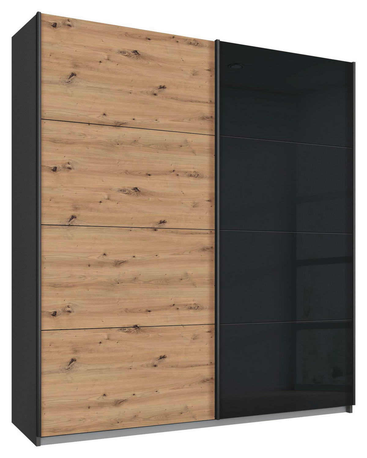 Schwebetürenschrank Quadra grau B/H/T: ca. 180x210x62 cm Quadra - Eiche/Basalt (180,00/210,00/62,00cm)