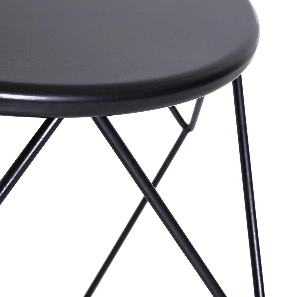 HOMCOM Beistelltisch schwarz Stahl H/D: ca. 44x54 cm Beistelltisch - schwarz (54,00/44,00cm) - HOMCOM