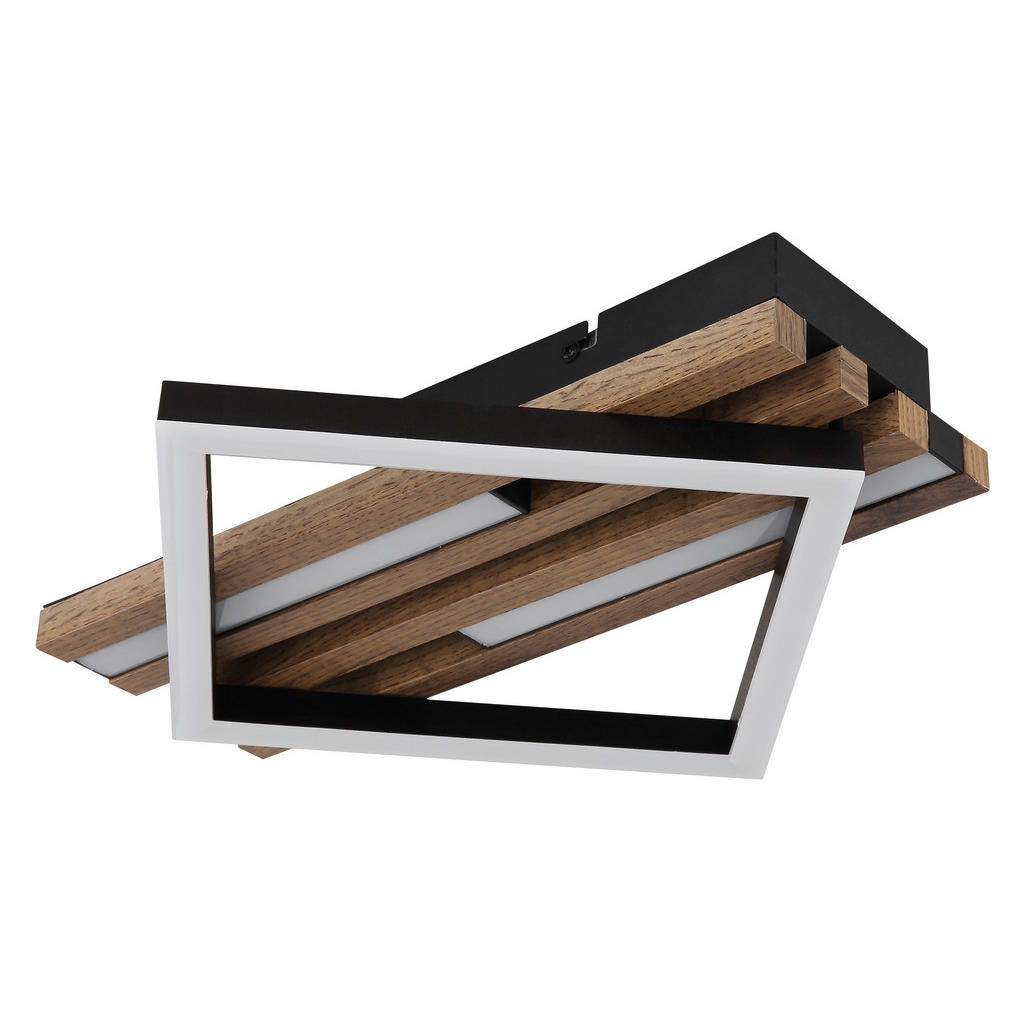 Thumbnail - GLOBO LED-Deckenleuchte OBRIEN 67344D mattschwarz Opal Metall MDF Kunststoff B/H/L: ca. 33x7,5x31 cm 1 Brennstellen