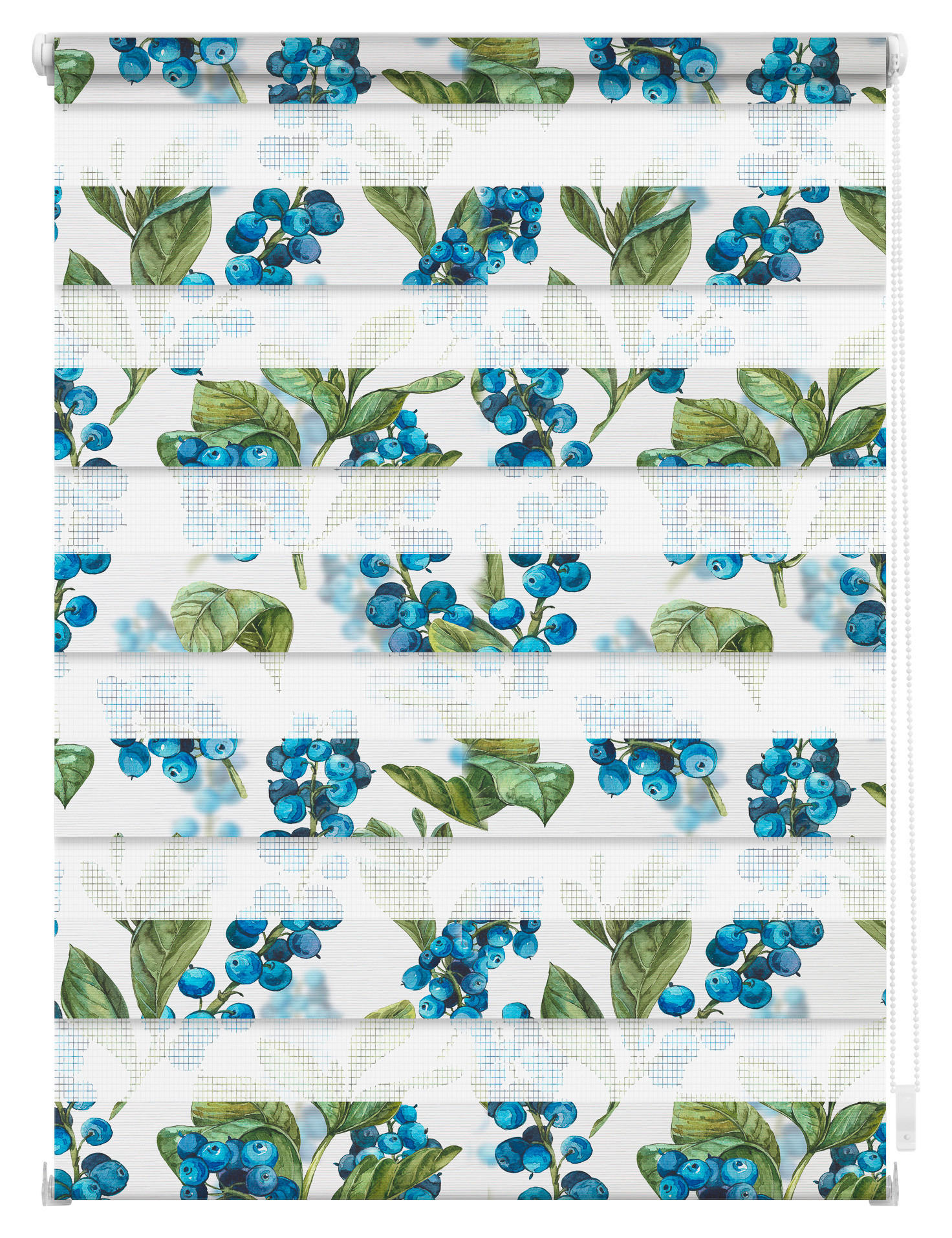 Thumbnail - Doppelrollo Duo Heidelbeere blau B/T: ca. 70x150 cm