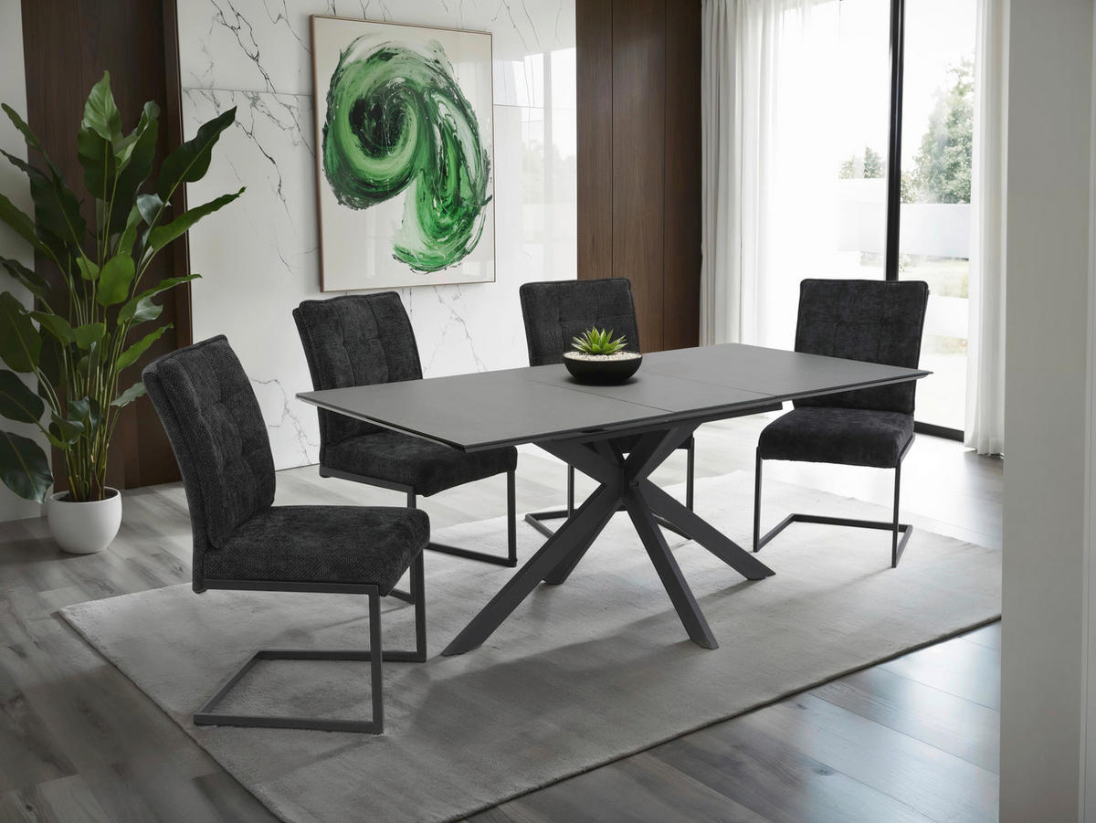 Schwingstuhl Olivia, 2er-Set anthrazit Microfaser Webstoff B/H/T: ca. 52x98x66 cm Olivia, 2er-Set - anthrazit (52,00/98,00/66,00cm) - Hela