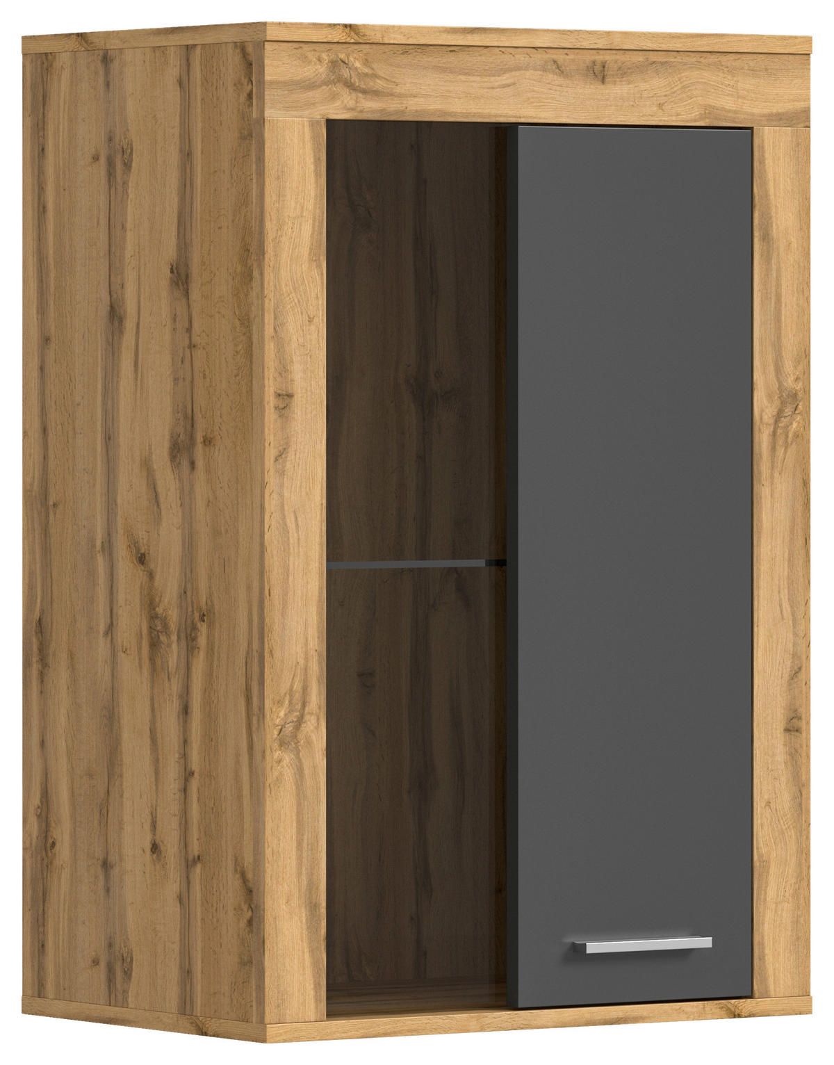 Vitrine Jam Eiche Wotan Nachbildung grau B/H/T: ca. 60x86x35 cm Jam - Eiche/grau (60,00/86,00/35,00cm) - xonox.home