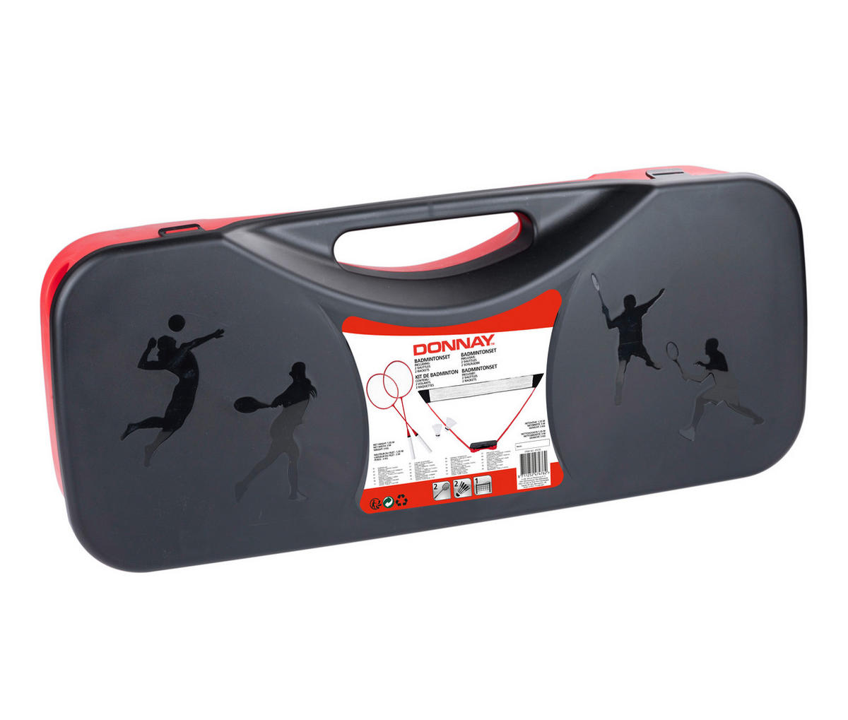 DONNAY Badmintonset rot B/H/L: ca. 12,5x29x68 cm Badmintonset - rot/schwarz (68,00/12,50/29,00cm) - DONNAY